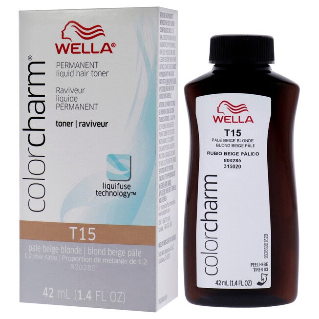 Color Charm Permanent Toner - T15 Pale Beige Blonde by Wella for Unisex - 1.4 oz Toner, , alternate image number null