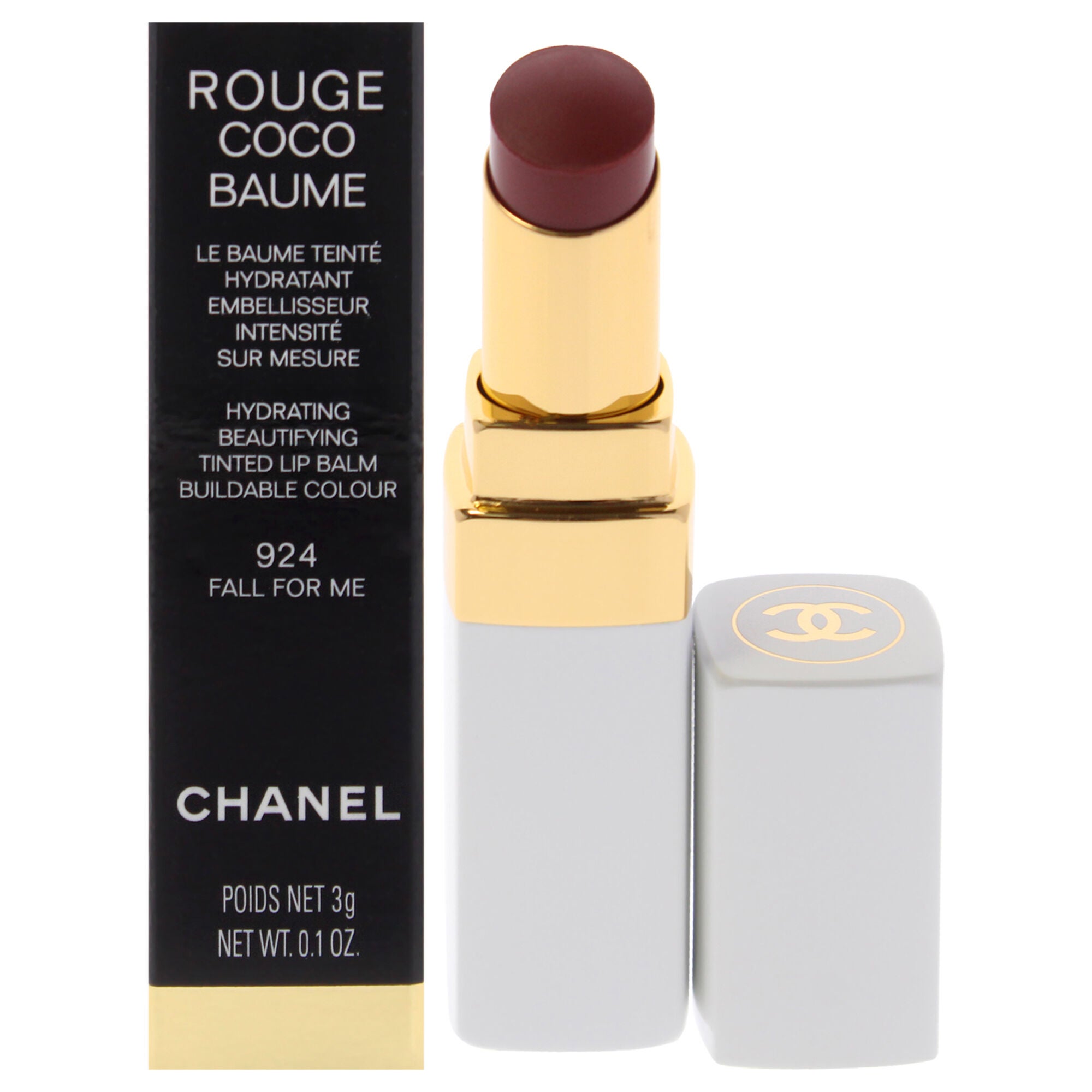Rouge Coco Baume Hydrating Beautifying Tinted - 924 Fall For Me by Chanel for Women - 0.11 oz Lip Balm, See Description, hi-res image number 0