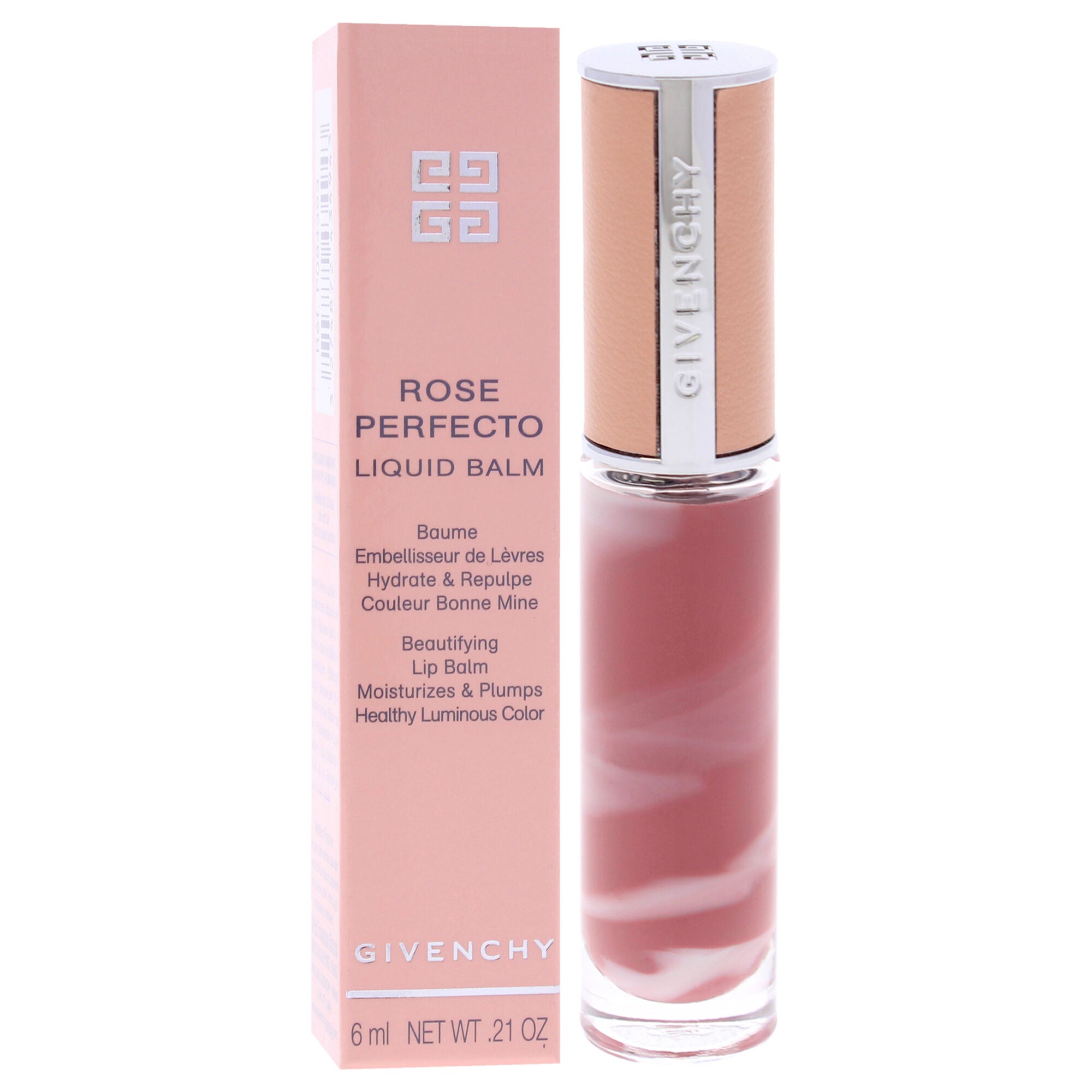 Rose Perfecto Tinted Liquid Lip Balm - 210 Pink Nude by Givenchy for Women - 0.2 oz Lip Balm, See Description, alternate image number 1