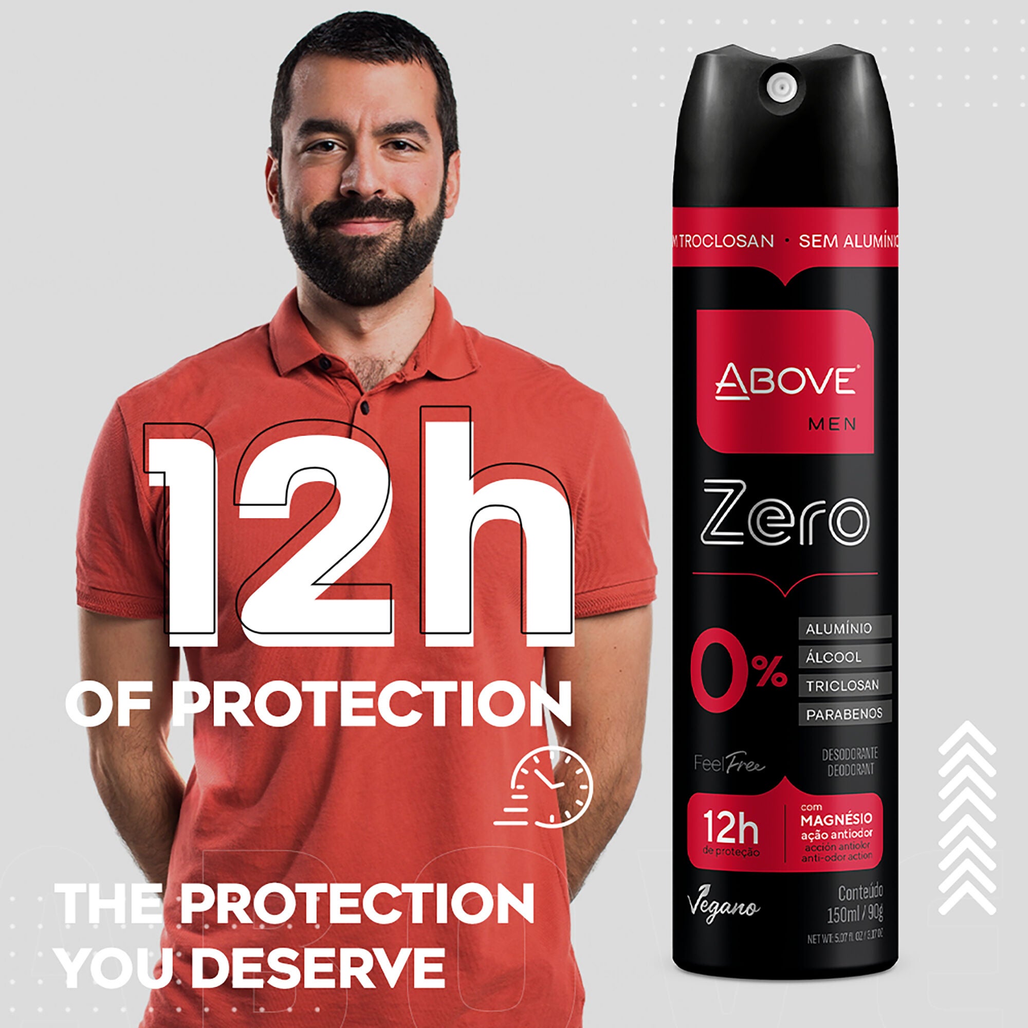 12 Hours Feel Free Antiperspirant Deodorant - Zero by Above for Men - 3.17 oz Deodorant Spray - Pack of 4, NA, alternate image number 3