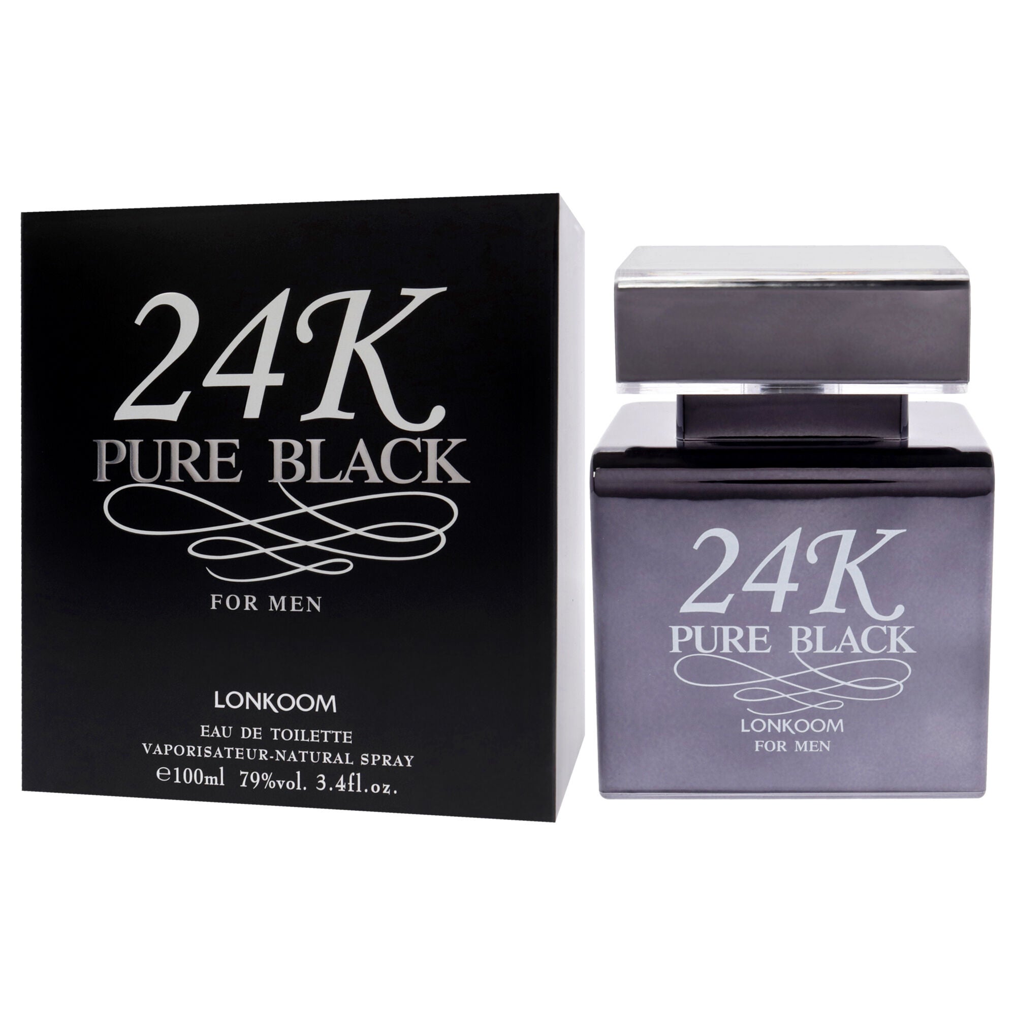 24K Pure Black by Lonkoom for Men - 3.4 oz EDT Spray, See Description, alternate image number 3