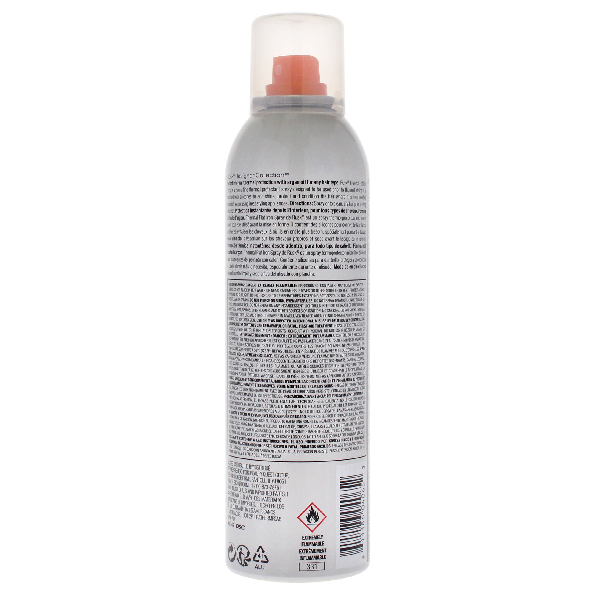 Thermal Flat Iron Spray by Rusk for Unisex - 8.8 oz Hairspray, See Description, alternate image number 2