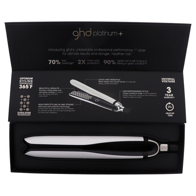 GHD Platinum Plus Professional Performance Styler Flat Iron - White by GHD for Unisex - 1 Inch Flat Iron, NA, alternate image number null