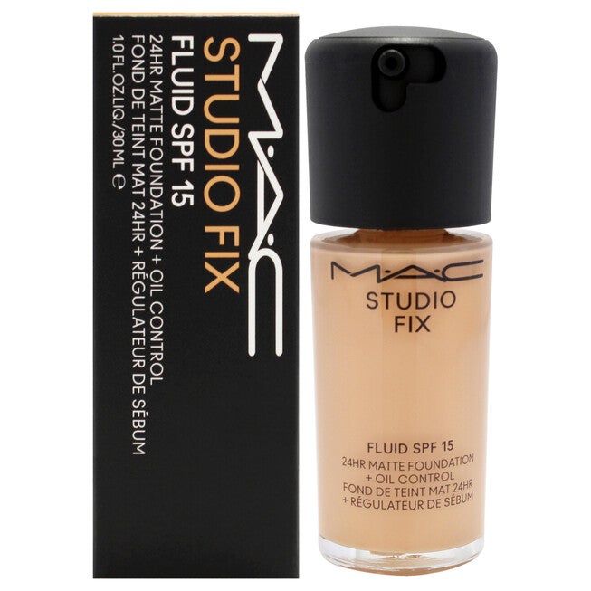 Studio Fix Fluid SPF 15 24Hr Matte Foundation Plus Oil Control - NC35 Light To Mediun Beige With Peachy Golden Undertone by MAC Women- 1 oz Foundation, NA, hi-res image number null