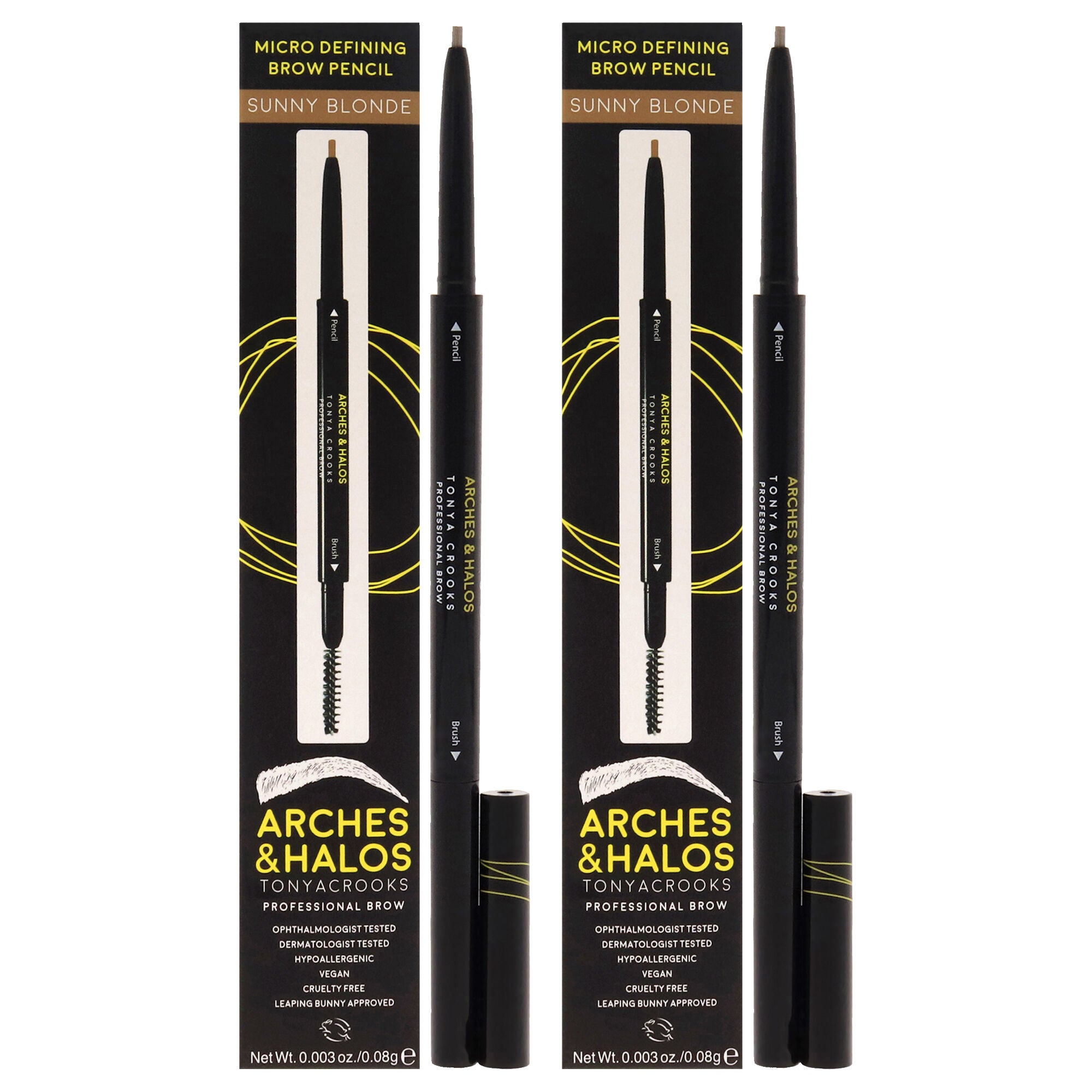 Micro Defining Brow Pencil - Sunny Blonde by Arches and Halos for Women - 0.003 oz Eyebrow Pencil - Pack of 2, See Description, hi-res image number 0