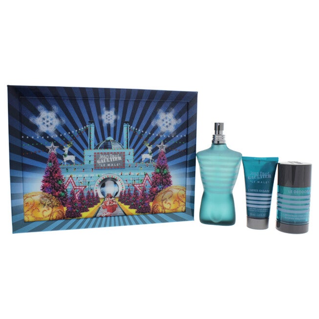 Le Male by Jean Paul Gaultier for Men - 3 Pc Gift Set 4.2oz EDT Spray, 1.6oz Soothing After Shave Balm, 2.6oz Alcohol-Free Deodorant Stick, NA, hi-res image number null