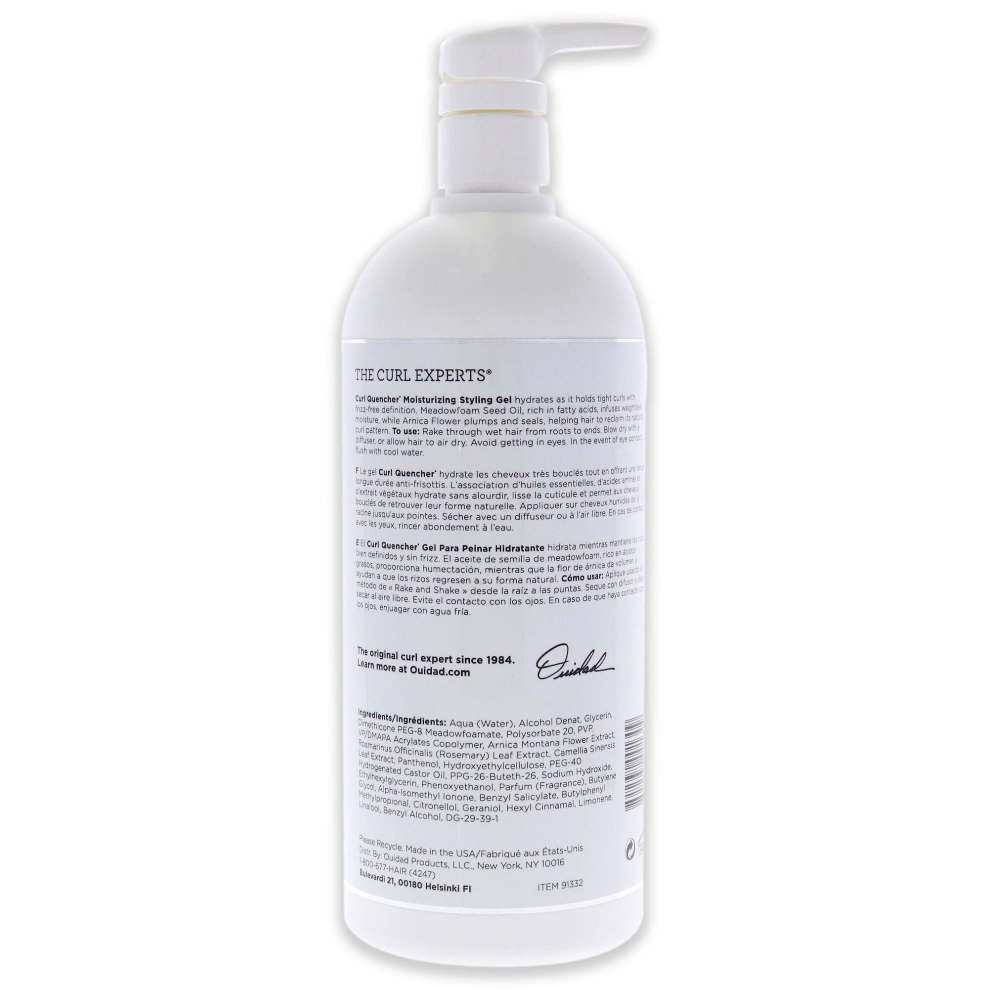 Curl Quencher Moisturizing Styling Gel by Ouidad for Unisex - 33.8 oz Gel, , alternate image number 3