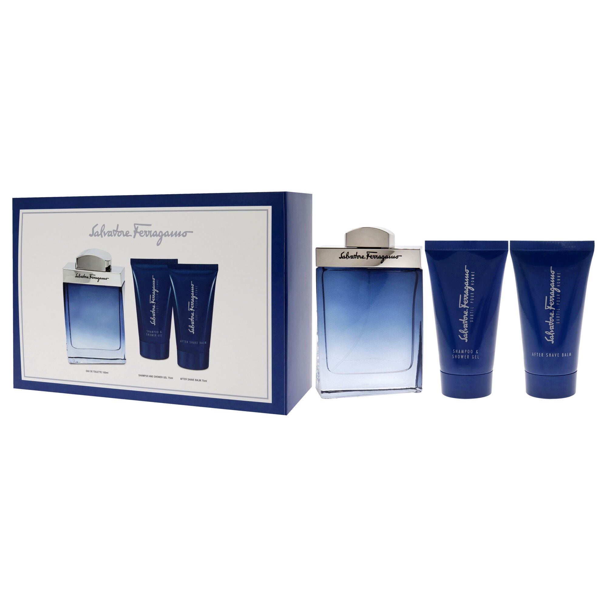 Subtil by Salvatore Ferragamo for Men - 3 Pc Gift Set 3.4oz EDT Spray, 2.5oz Shampoo and Shower Gel, 1.7oz After Shave Balm, , alternate image number 7