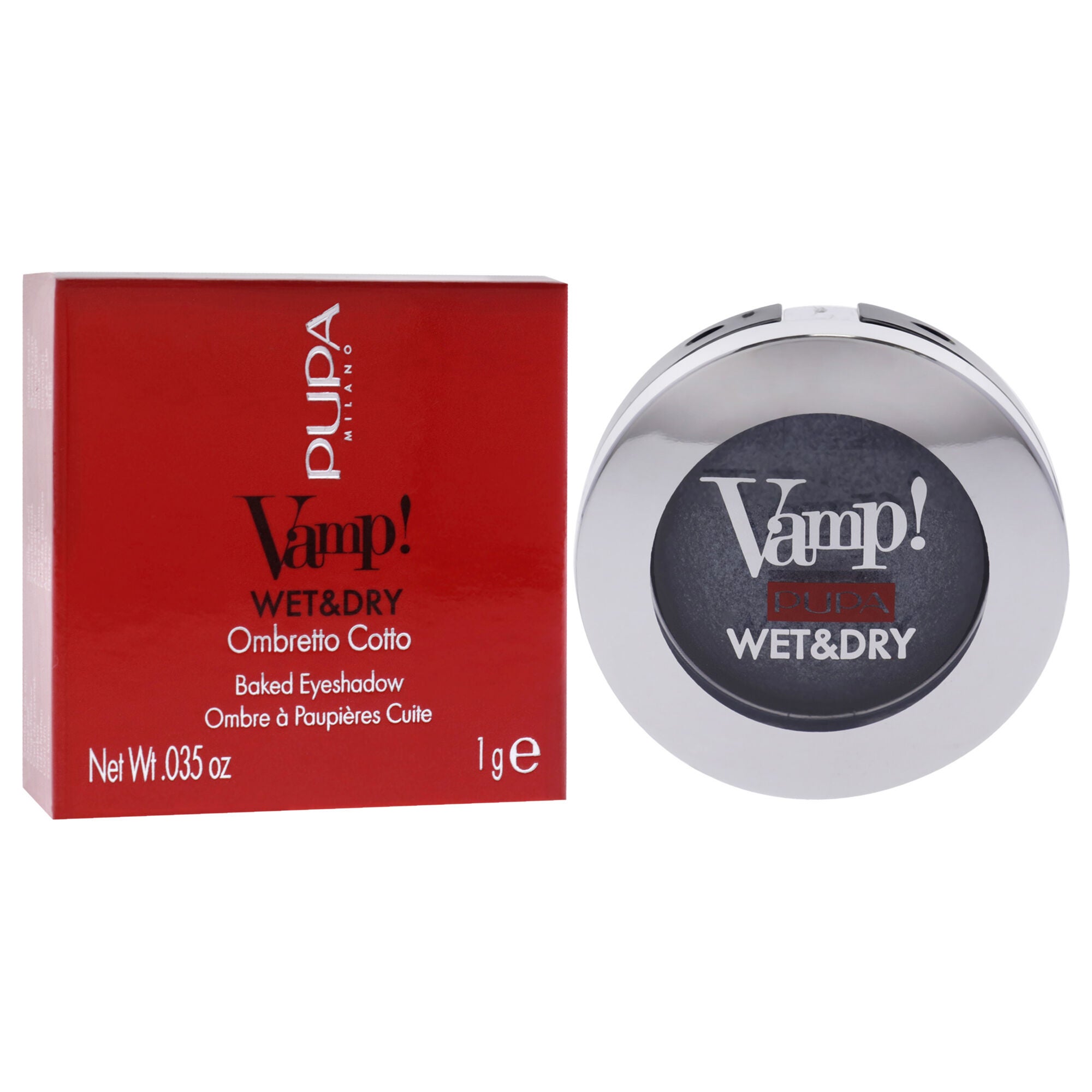 Vamp! Wet and Dry Baked Eyeshadow - 305 Anthracite Grey by Pupa Milano for Women - 0.035 oz Eye Shadow, See Description, alternate image number 1