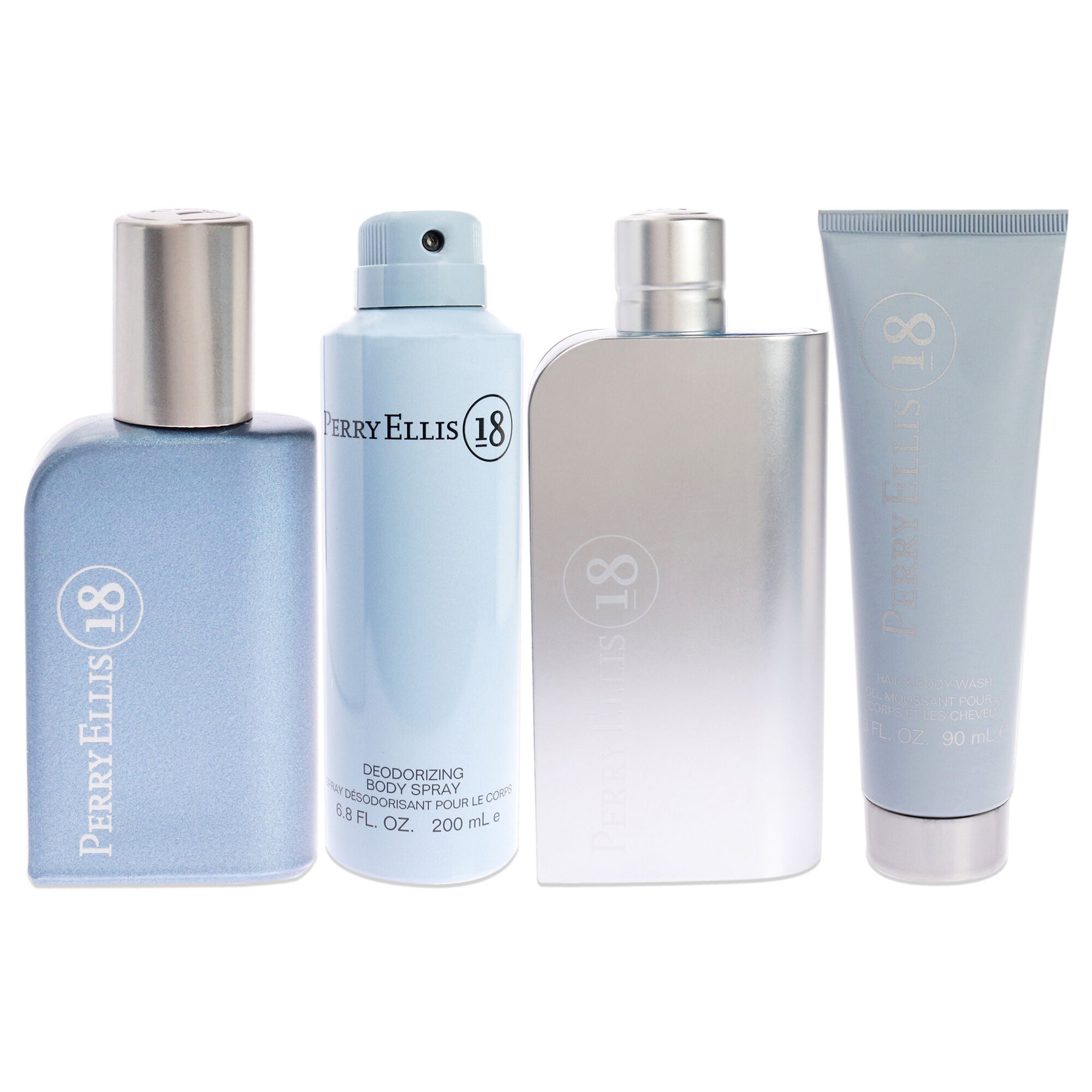 Perry Ellis 18 by Perry Ellis for Men - 4 Pc Gift Set 3.4oz EDT Spray, 0.25oz EDT Spray, 6oz Body Spray, 3oz Hair and Body Wash, , alternate image number 5