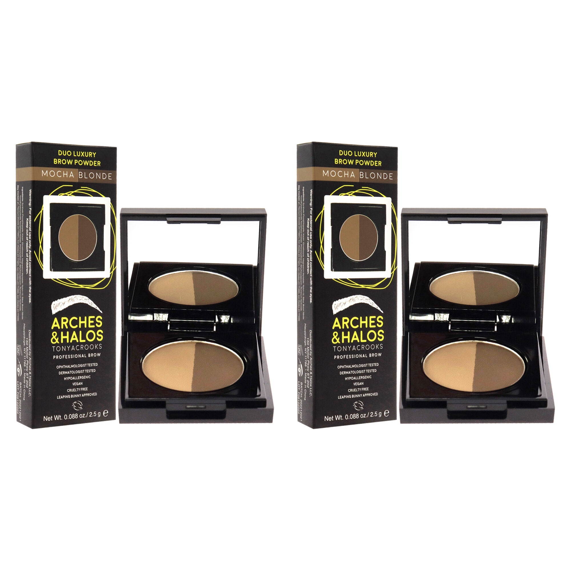 Duo Luxury Brow Powder - Mocha Blonde by Arches and Halos for Women - 0.088 Eyebrow - Pack of 2, See Description, alternate image number 2
