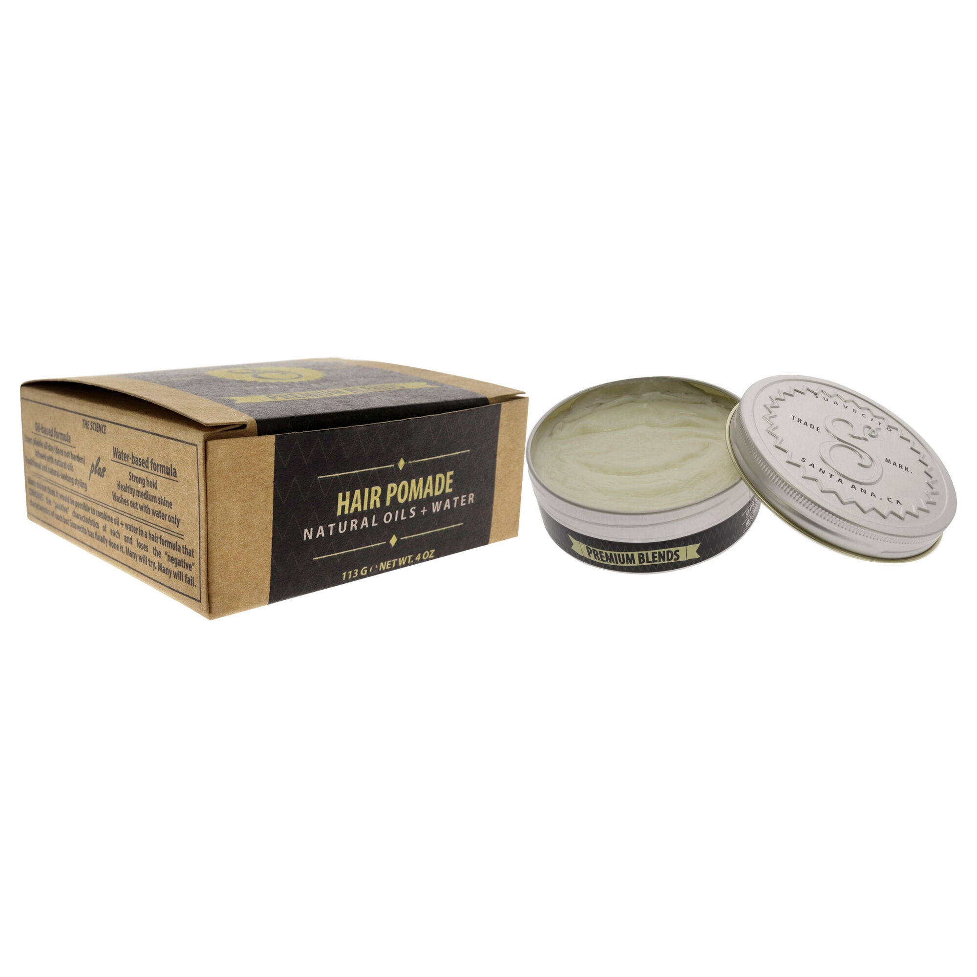 Premium Blends Hair Pomade by Suavecito for Men - 4 oz Pomade, See Description, alternate image number 2