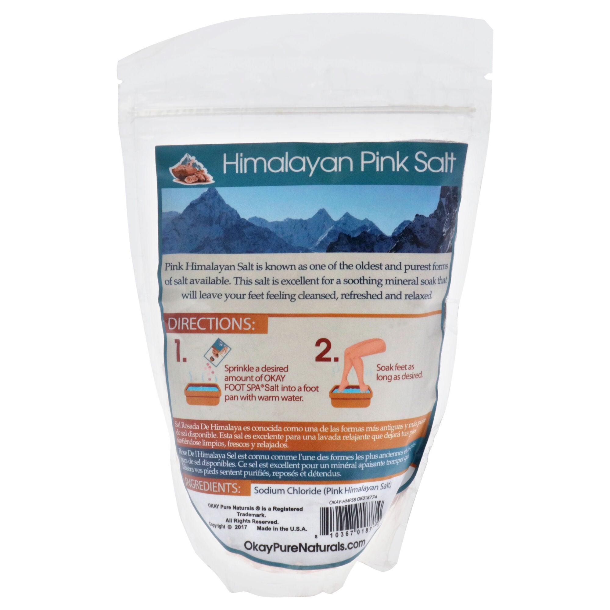 Detox Himalayan Pink Salt by Okay for Unisex - 8 oz Bath Salt, See Description, alternate image number 2