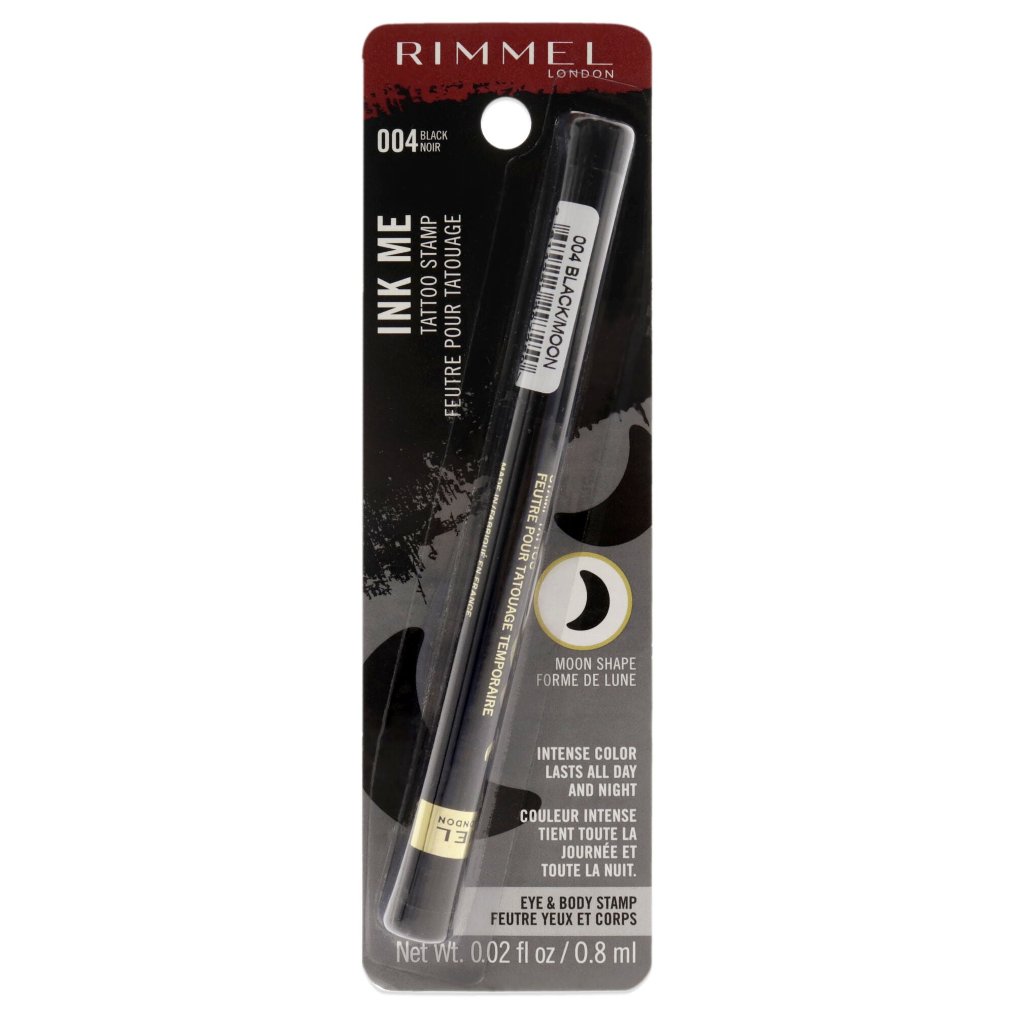 Ink Me Tatto Stamp Eyes and Body - 004 Black Moon Shape by Rimmel London for Women - 0.02 oz Eyeliner, See Description, hi-res image number 0