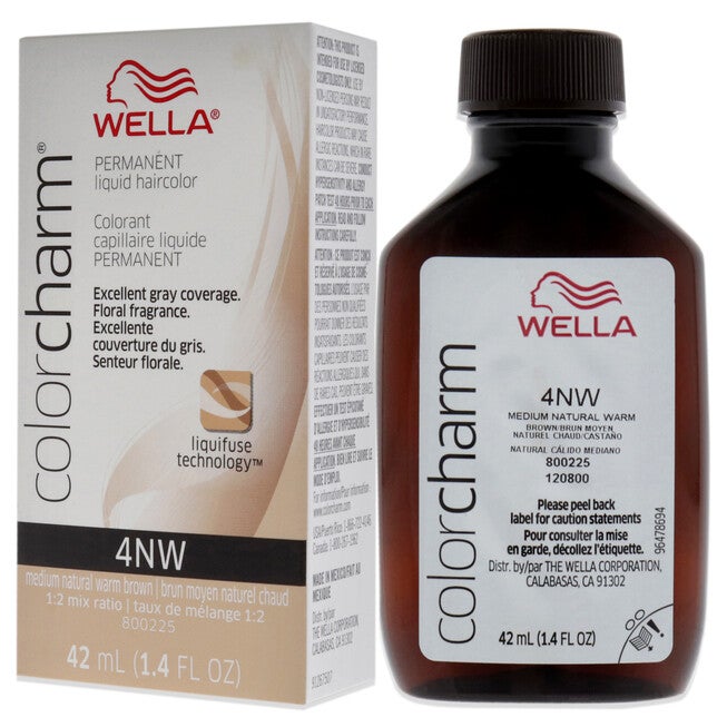 Color Charm Permanent Liquid Haircolor - 4NW Medium Natural Warm Blonde by Wella for Unisex - 1.4 oz Hair Color, NA, alternate image number null