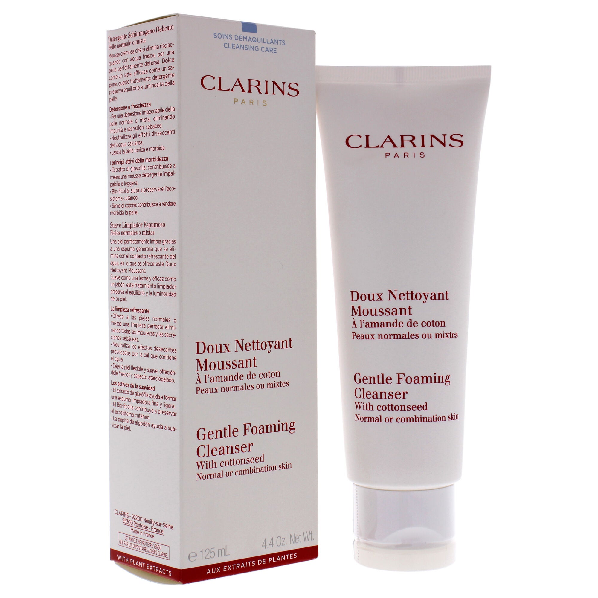 Gentle Foaming Cleanser With Cottonseed (Normal / Combination Skin by Clarins for Unisex - 4.4 oz Foaming Cleanser, See Description, alternate image number 1