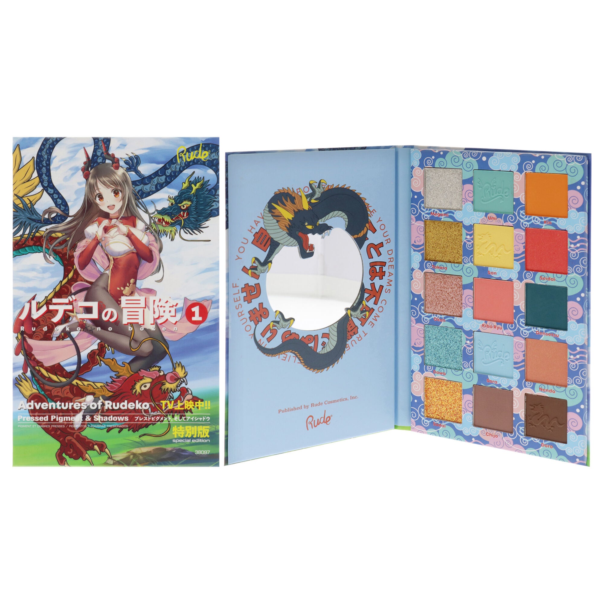 Manga Collection Pressed Pigments and Shadows Palette - Adventures of Rudeko by Rude Cosmetics for Women - 0.77 oz Eye Shadow, See Description, hi-res image number 0