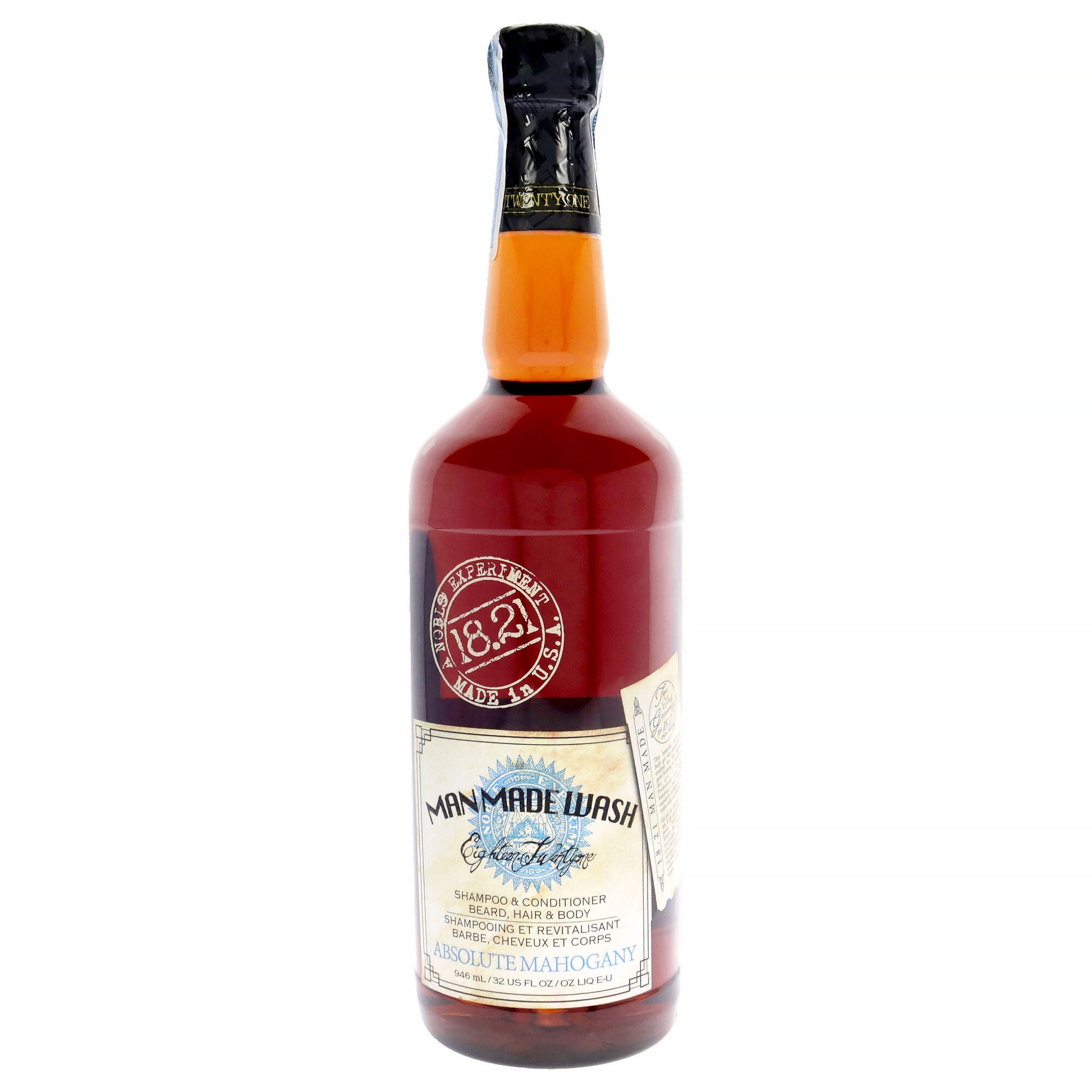 Man Made Wash - Absolute Mahogany by 18.21 Man Made for Men - 32 oz 3-In-1 Shampoo, Conditioner and Body Wash, See Description, hi-res image number 0