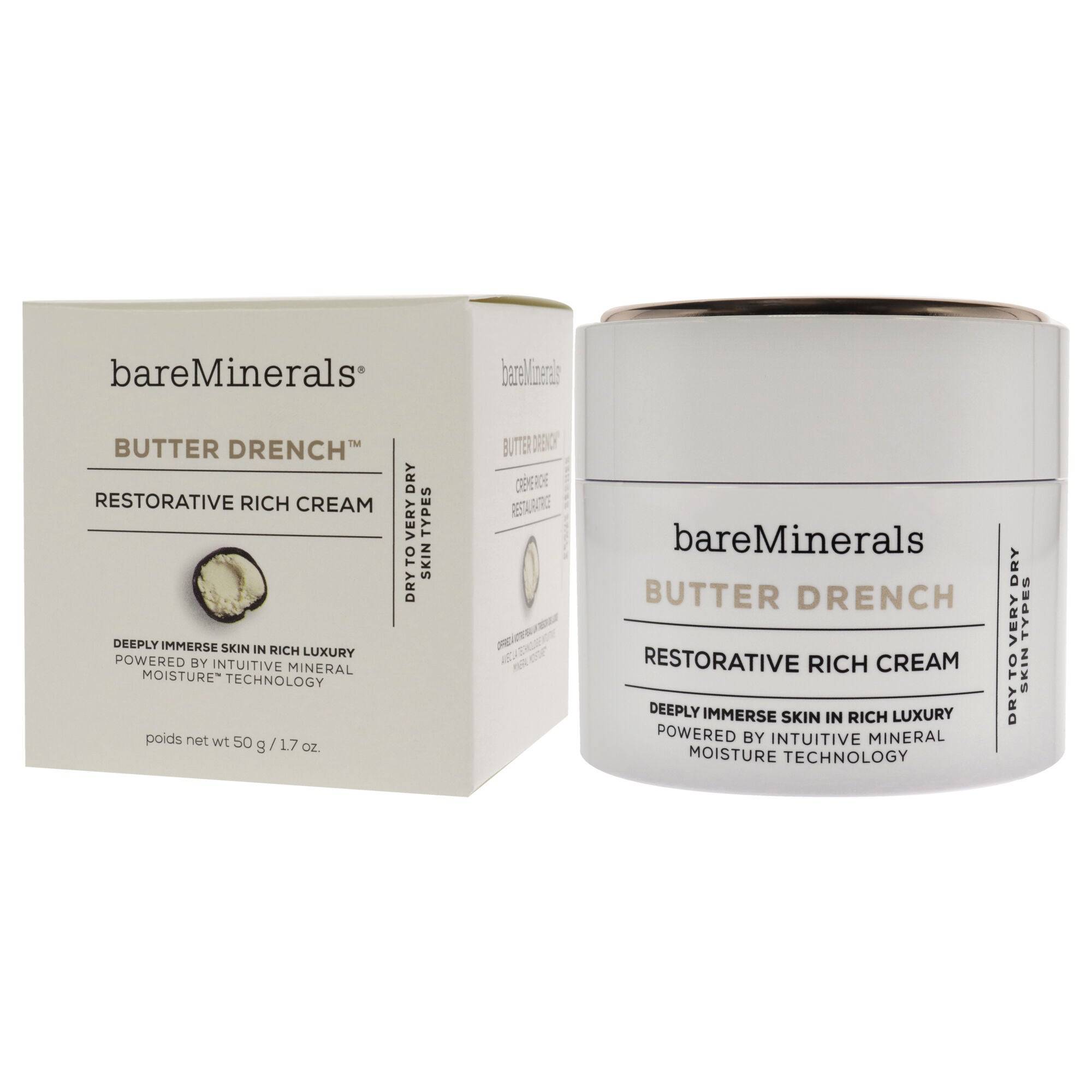 Butter Drench Restorative Rich Cream by bareMinerals for Unisex - 1.7 oz Cream, , alternate image number 7