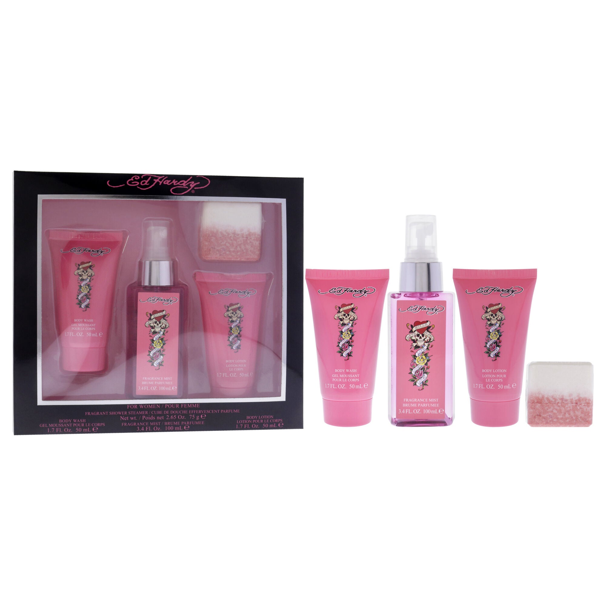 Ed Hardy by Christian Audigier for Women - 4 Pc Gift Set 3.4oz Body Mist, 1.7oz Body Lotion, 1.7oz Body Wash, 2.65oz Shower Steamer, , alternate image number 6