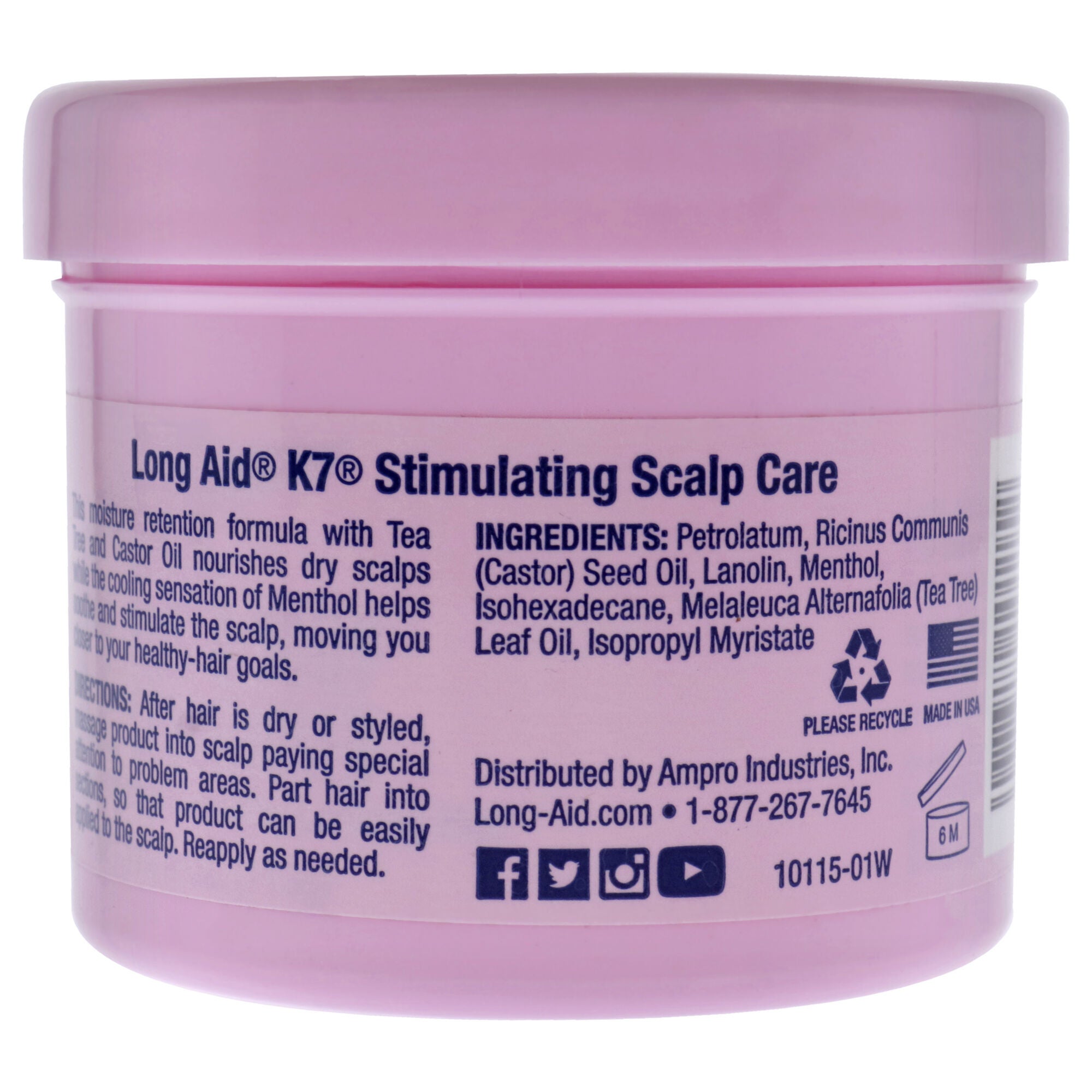 Long-Aid K7 Stimulating Scalp Care Conditioner by Ampro for Women - 4 oz Conditioner, See Description, alternate image number 2