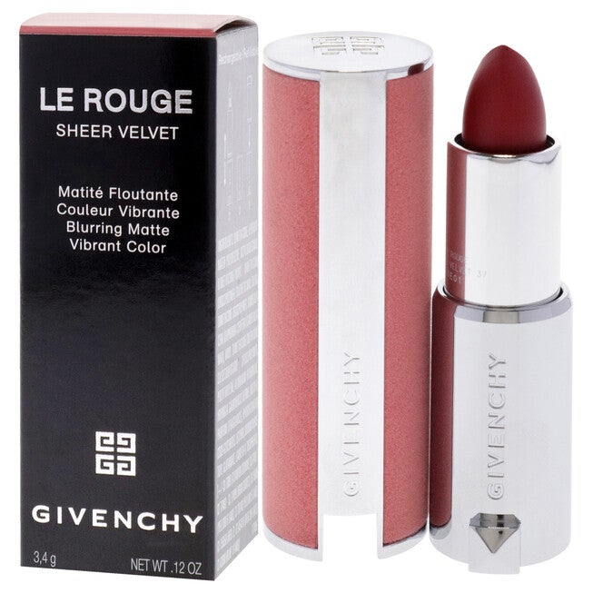 Le Rouge Sheer Velvet Matte Lipstick - N37 Rouge Graine by Givenchy for Women - 0.11 oz Lipstick, , alternate image number null