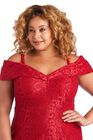 Shimmer-Lace Fishtail Off-Shoulder Gown, , alternate image number null