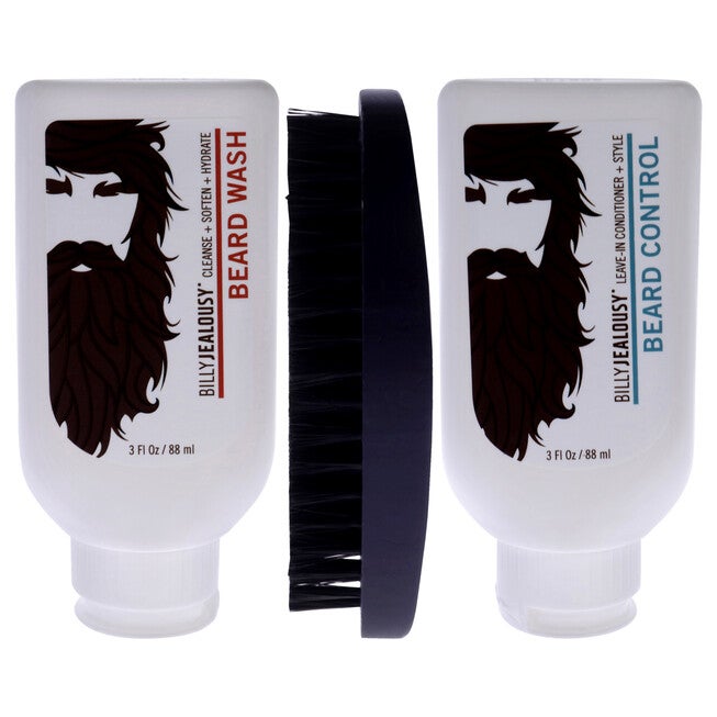 Beard Envy Kit by Billy Jealousy for Men - 3 Pc 3oz Beard Wash, 3oz Beard Control, Brush, NA, alternate image number null