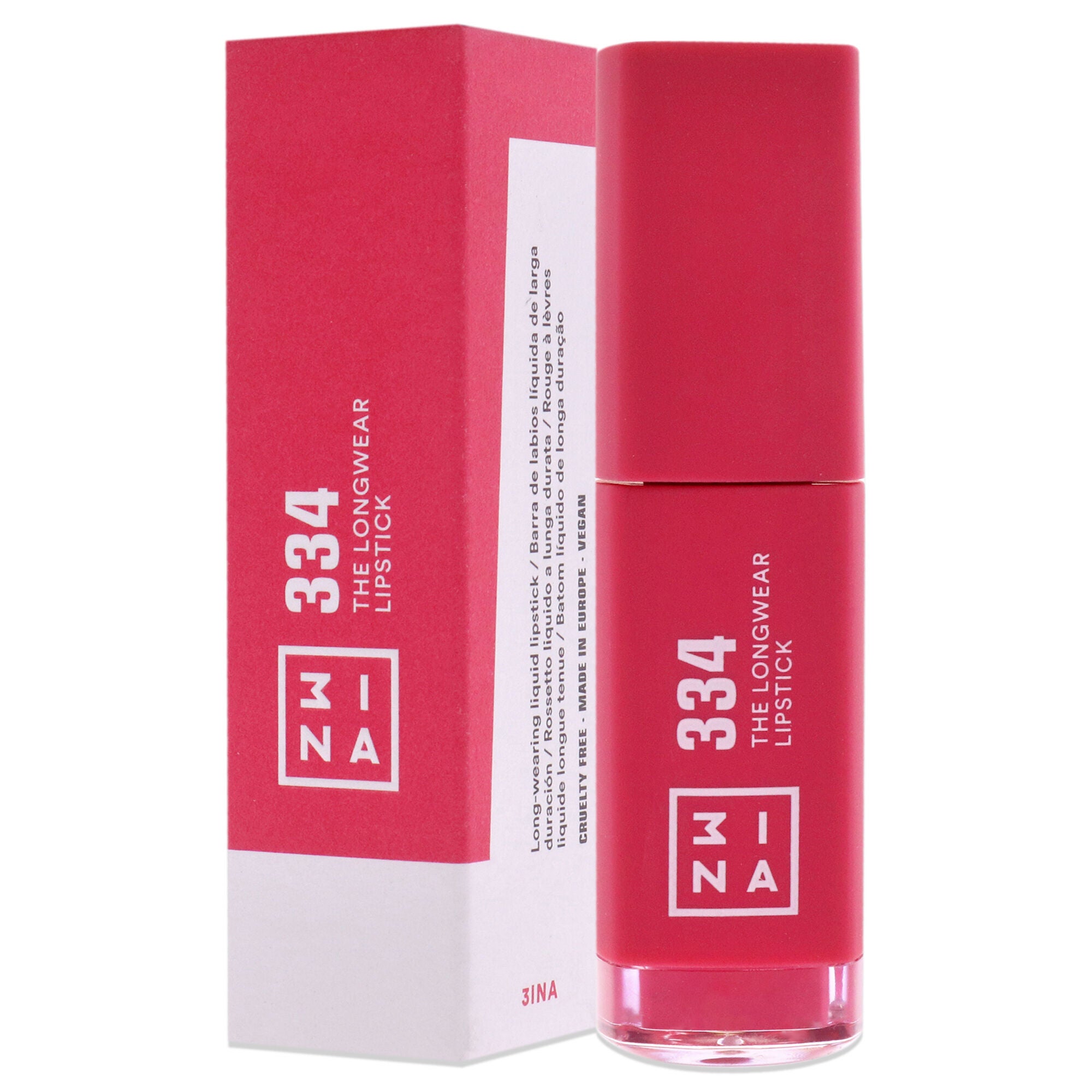 The Longwear Lipstick - 334 Bright Pink by 3INA for Women - 0.20 oz Lipstick, See Description, alternate image number 3