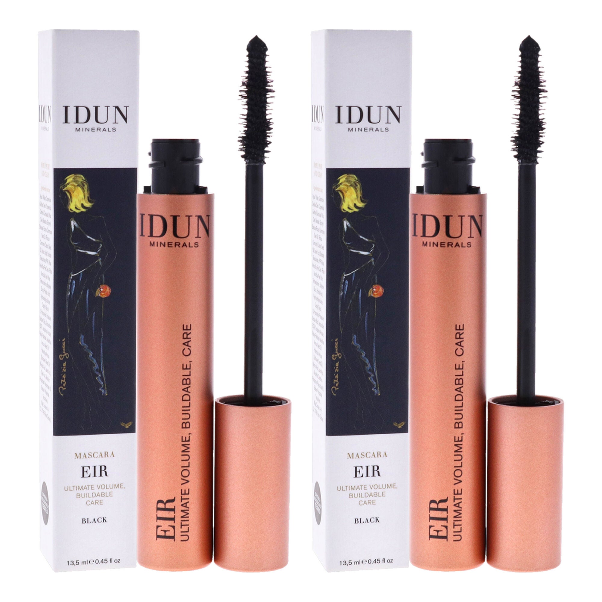 Eir Mascara - 013 Black by Idun Minerals for Women - 0.45 oz Mascara - Pack of 2, See Description, alternate image number 1