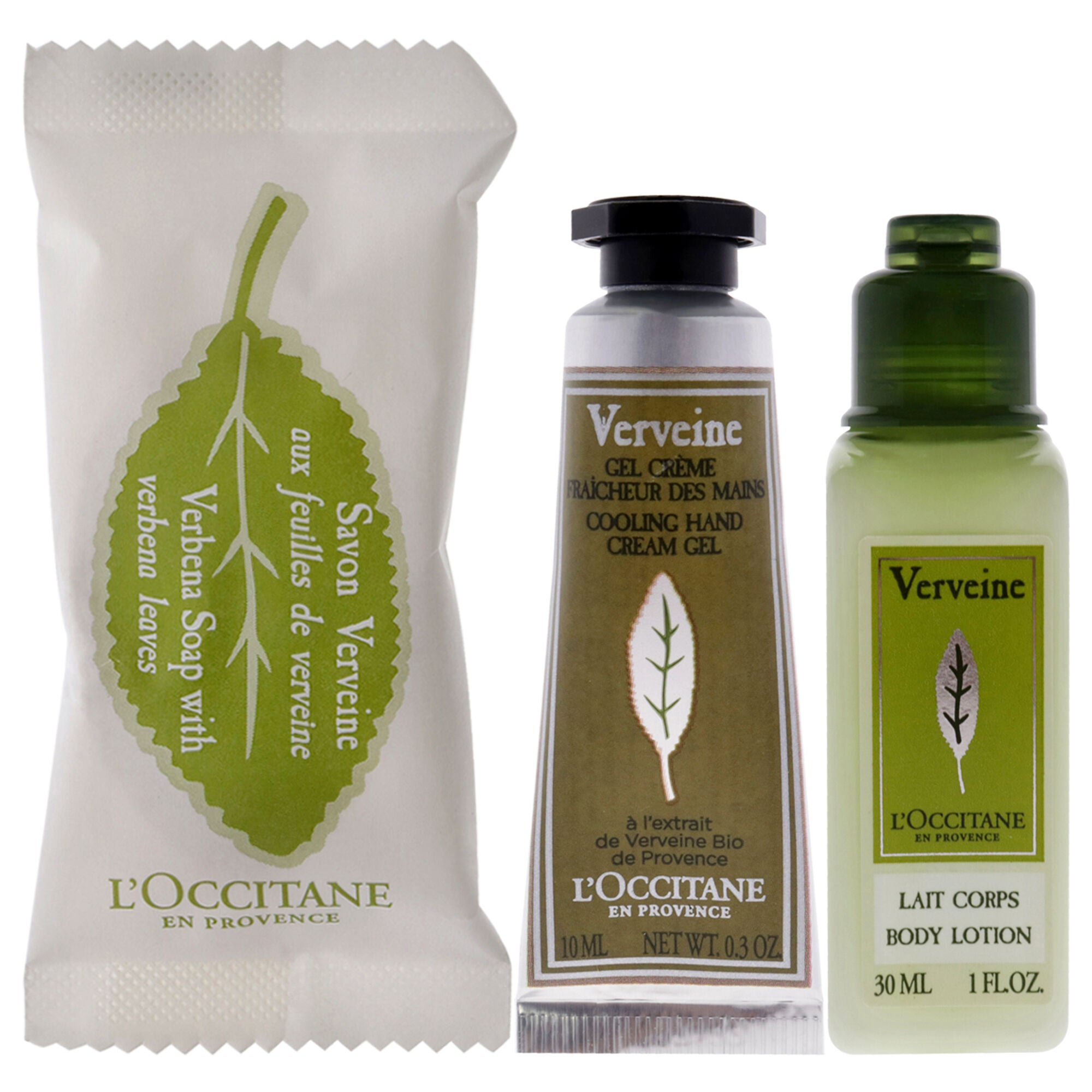 Essential Trio - Verbena by LOccitane for Unisex - 3 Pc 0.88oz Soap - Verbena Leaves, 1oz Body Lotion - Verbena, 0.3oz Hand Cream - Verbena, See Description, alternate image number 4