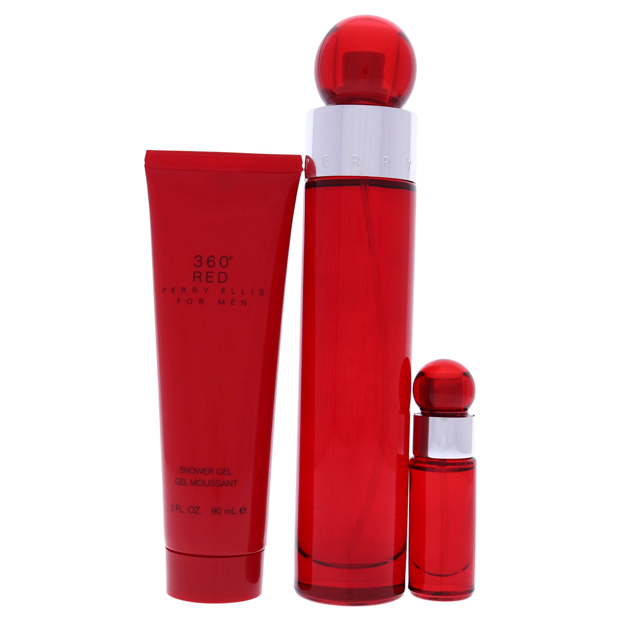 360 Red by Perry Ellis for Men - 3 Pc Gift Set 3.4oz EDT Spray, 7.5ml EDT Mini Spray, 3oz Shower Gel, See Description, alternate image number 1