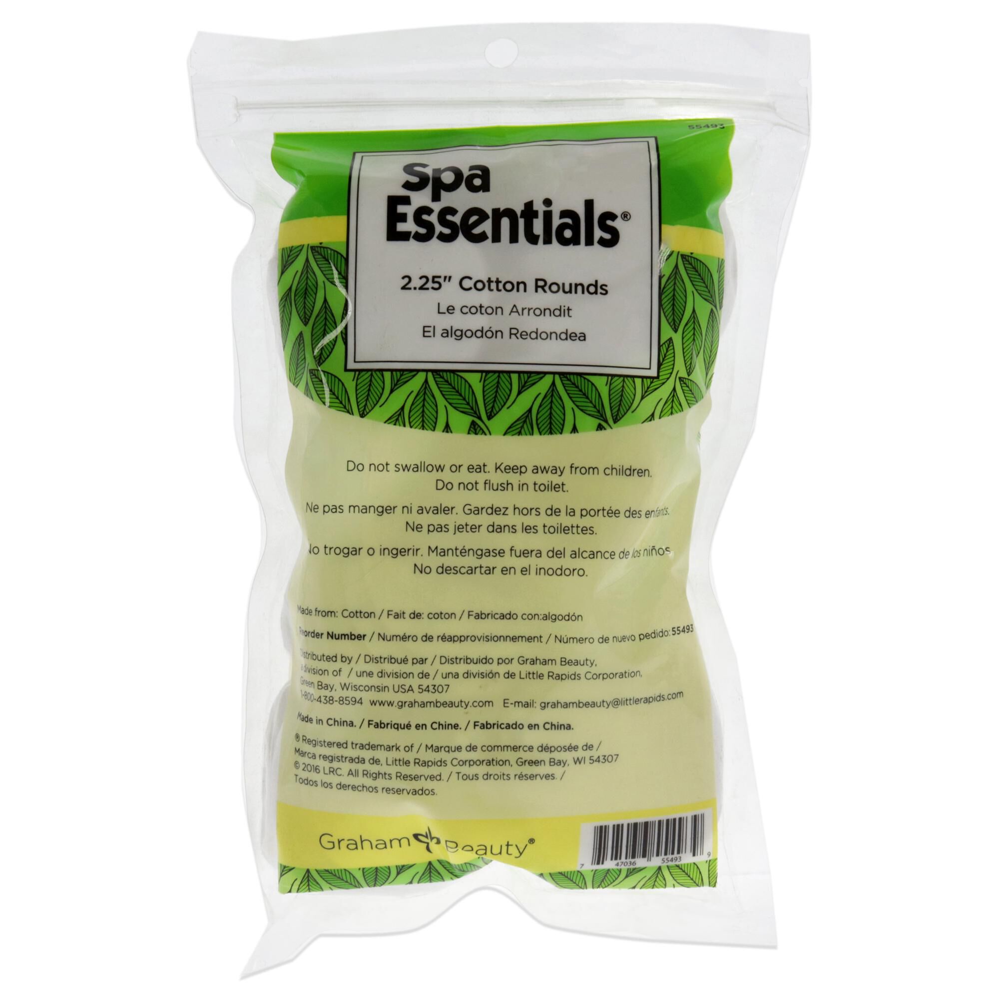 Cotton Rounds - 2.25 by Spa Essentials for Women - 80 Count Cotton Pads, See Description, alternate image number 2