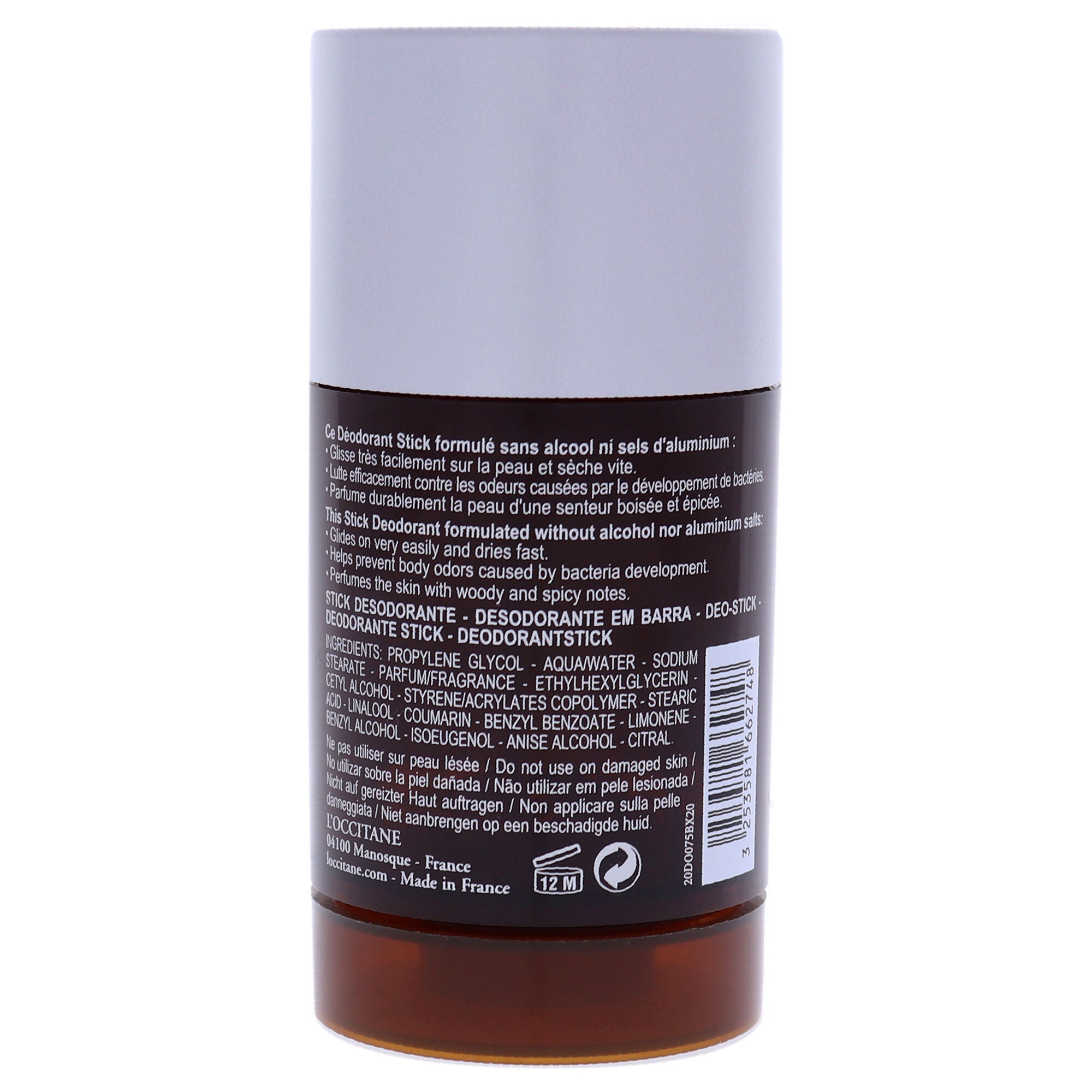 Bavx Stick Deodorant by LOccitane for Men - 2.6 oz Deodorant Stick, See Description, alternate image number 1