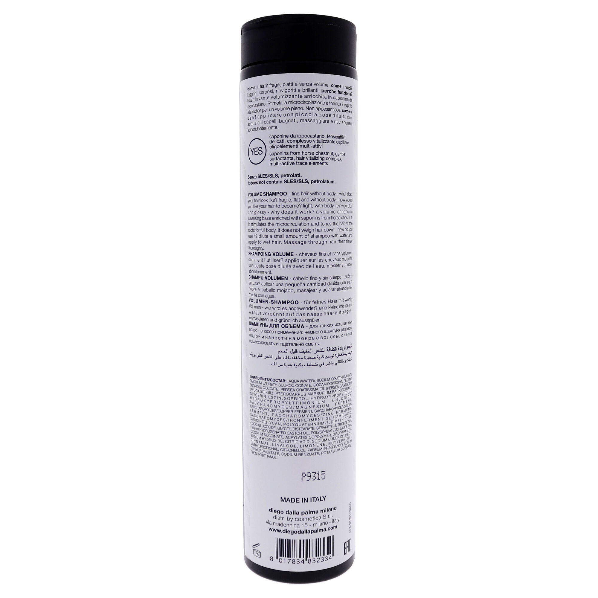Tutto Tono Volume Shampoo by Diego Dalla Palma for Unisex - 8.5 oz Shampoo, See Description, alternate image number 1