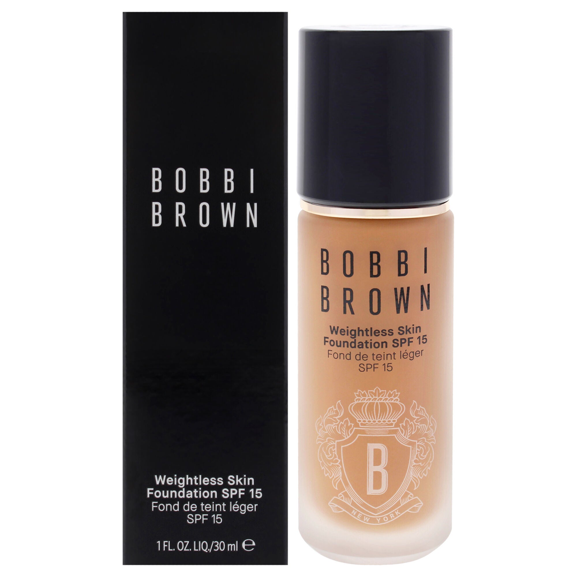 Weightless Skin Foundation SPF 15 - W-086 Warm Almond by Bobbi Brown for Women - 1 oz Foundation, Brown, hi-res image number 0