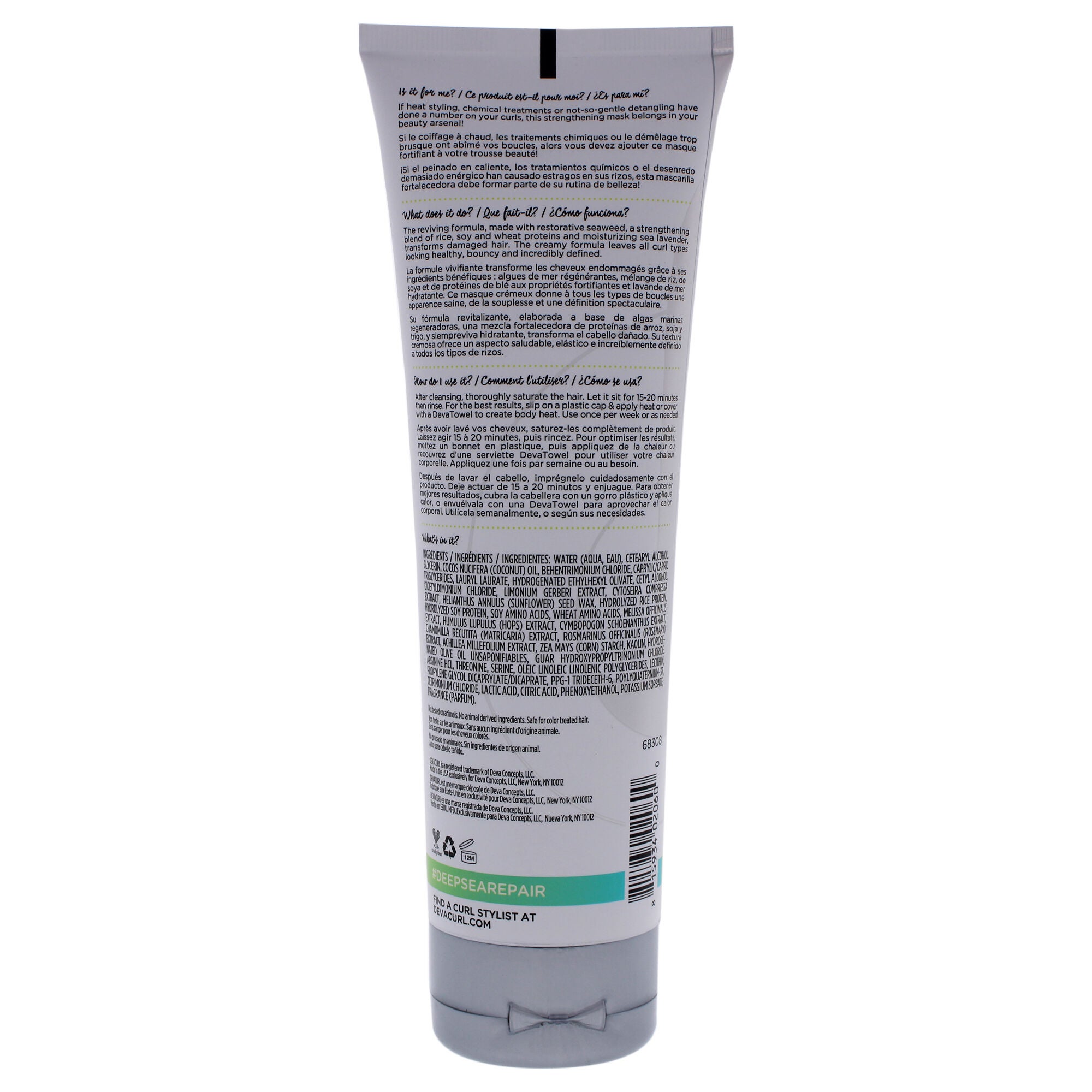 Deep Sea Repair Seaweed Strengthening Mask by DevaCurl for Unisex - 8 oz Mask, , alternate image number 4