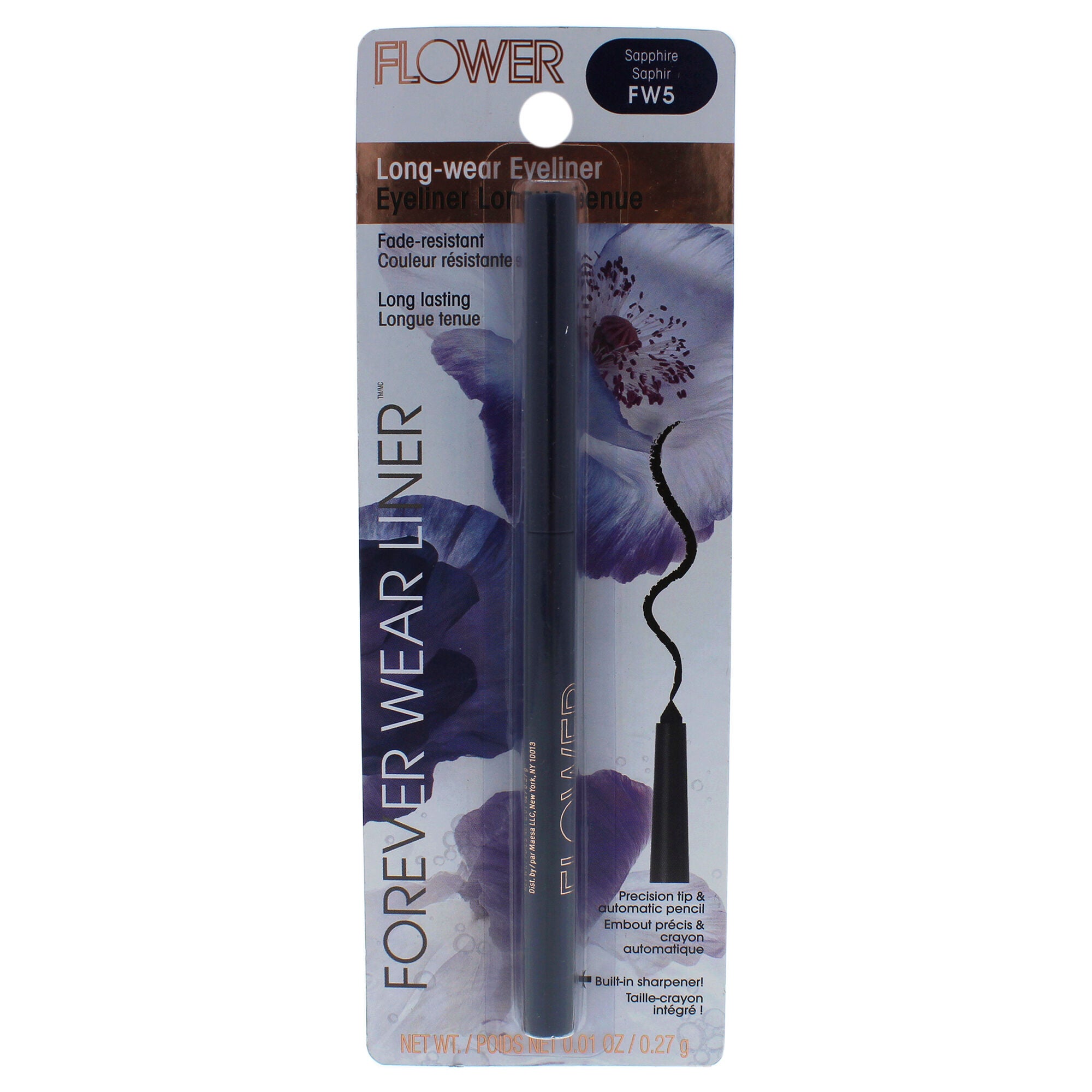 Forever Wear Liner Long-Wear Eyeliner - FW5 Sapphire by Flower Beauty for Women - 0.01 oz Eyeliner, See Description, hi-res image number 0