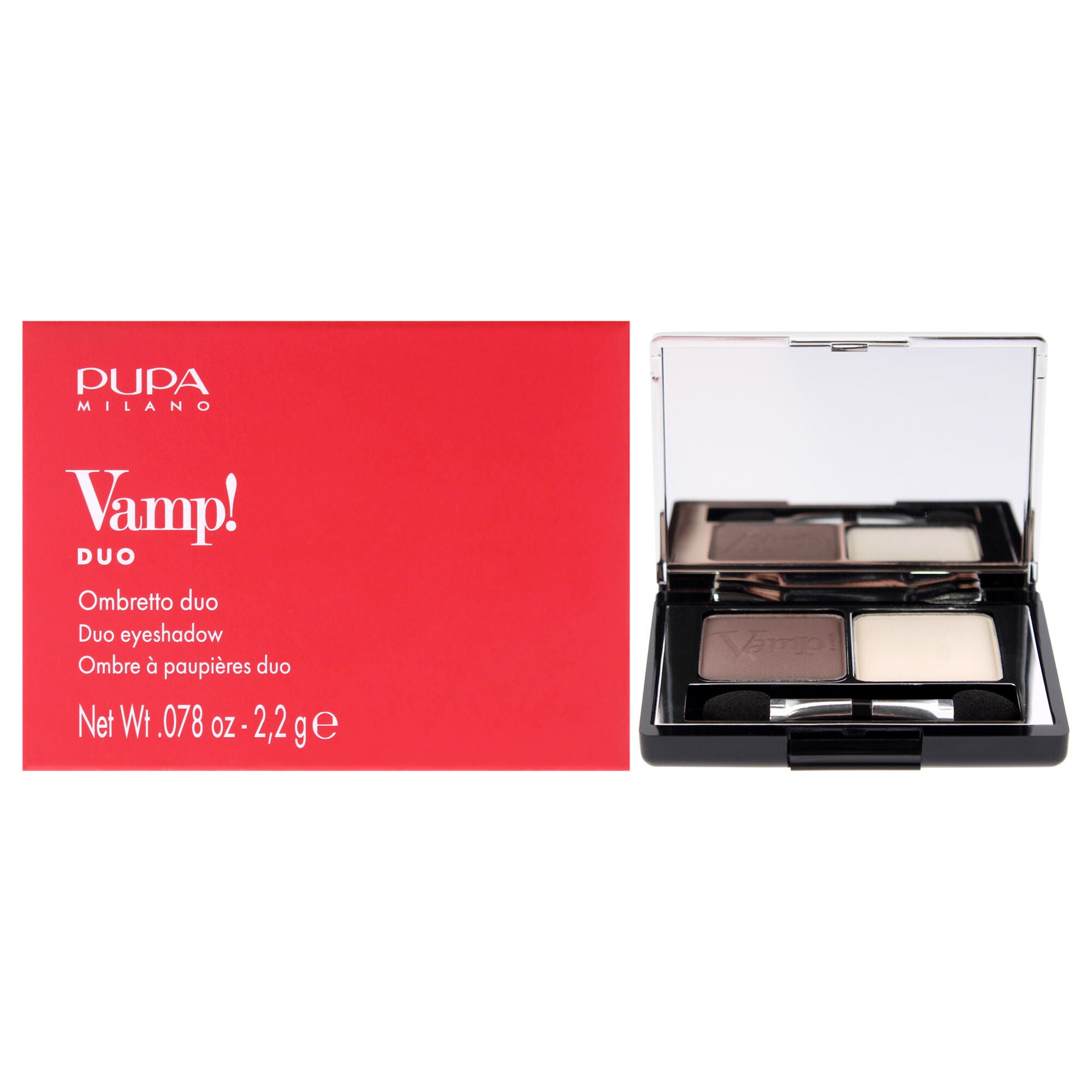 Vamp! Compact Duo Eyeshadow - 006 Brown Vanilla by Pupa Milano for Women - 0.078 oz Eye Shadow, See Description, hi-res image number 0