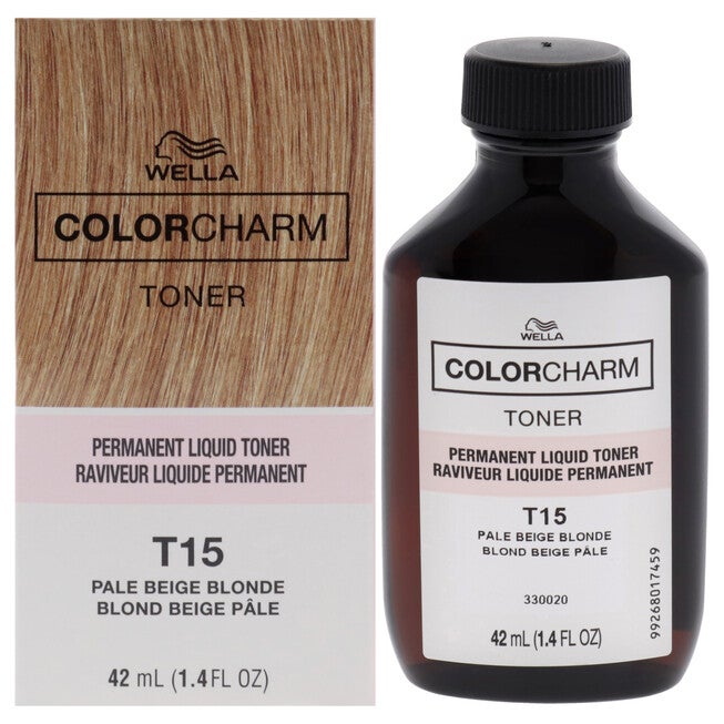 Color Charm Permanent Toner - T15 Pale Beige Blonde by Wella for Unisex - 1.4 oz Toner, NA, hi-res image number null