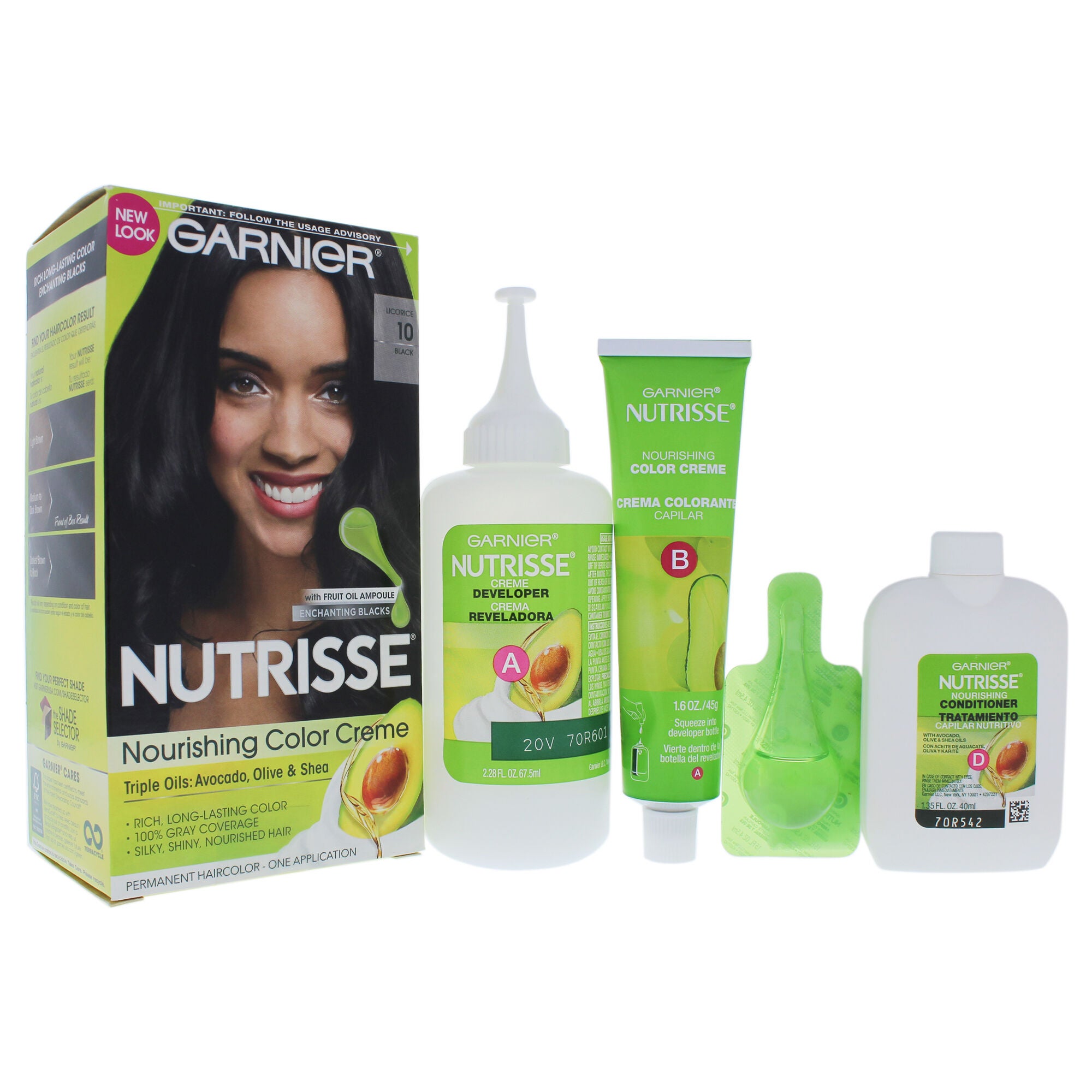 Nutrisse Nourishing Color Creme - 10 Black by Garnier for Unisex - 1 Application Hair Color, See Description, alternate image number 2