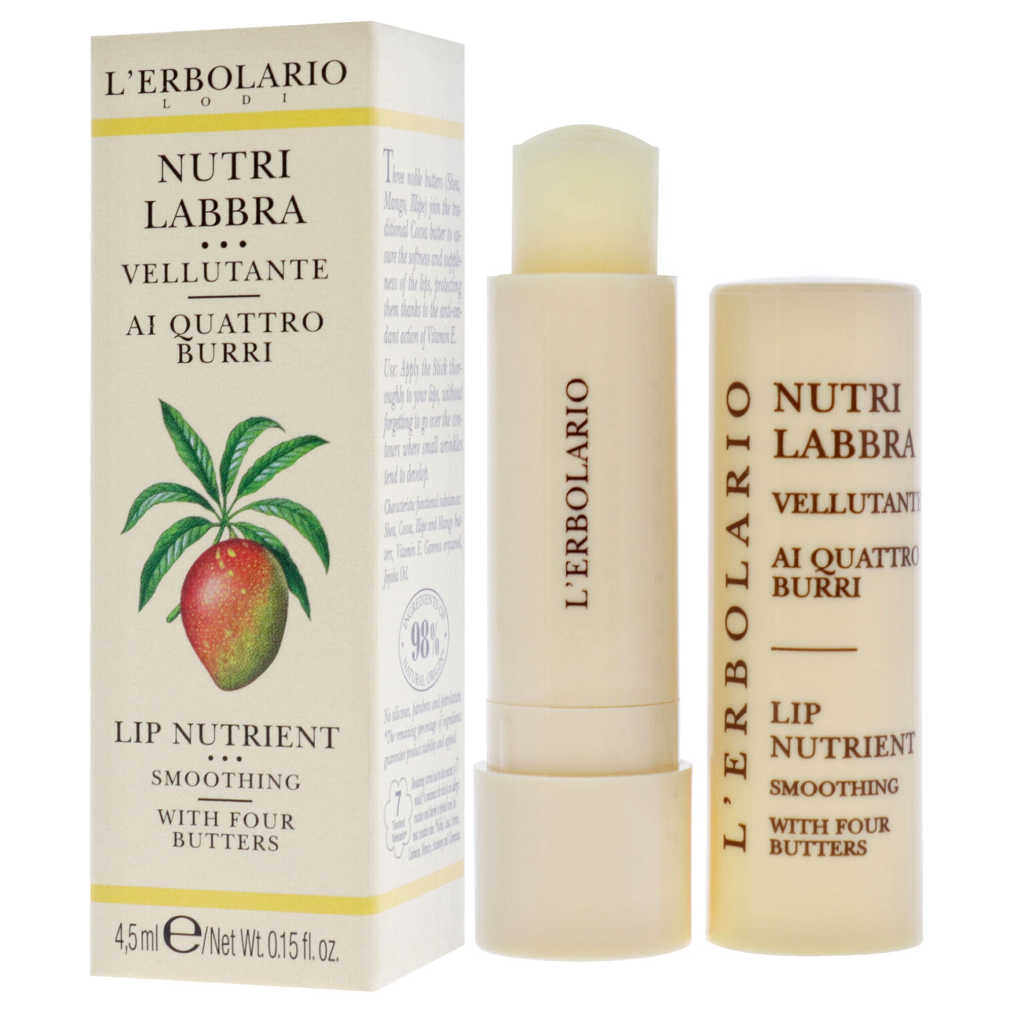 Lip Nutrient - Four Butters by LErbolario for Unisex - 0.15 oz Lip Balm, See Description, alternate image number 3