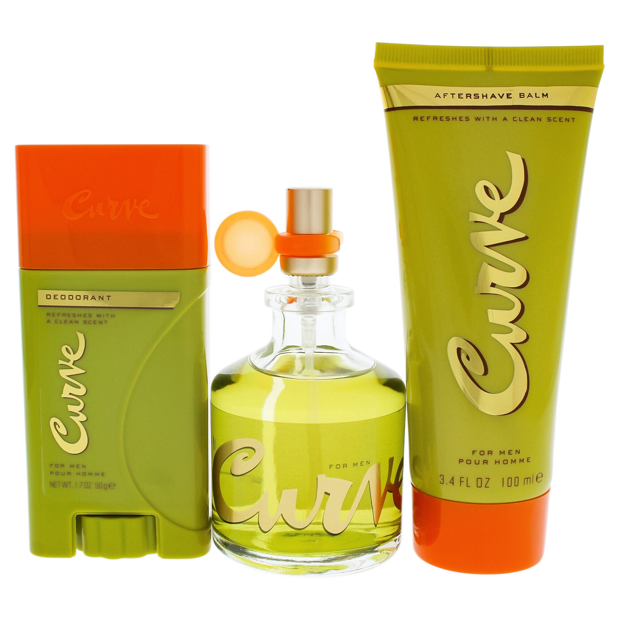 Curve by Liz Claiborne for Men 3 Pc Gift Set 2.45oz Cologne Spray, 3