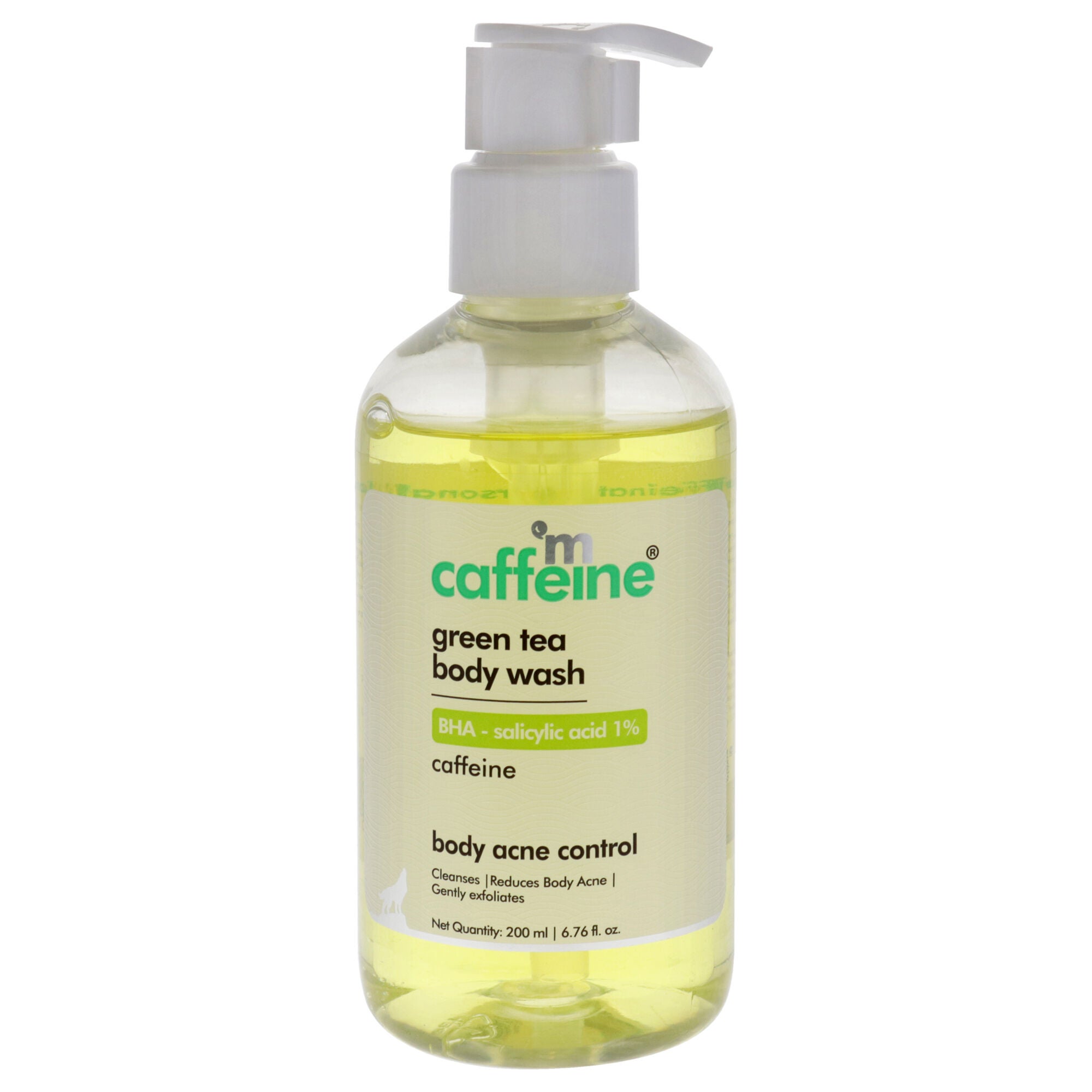 Green Tea Body Wash with BHA Salicylic Acid - 1 Percent by mCaffeine for Unisex - 6.76 oz Body Wash, See Description, hi-res image number 0