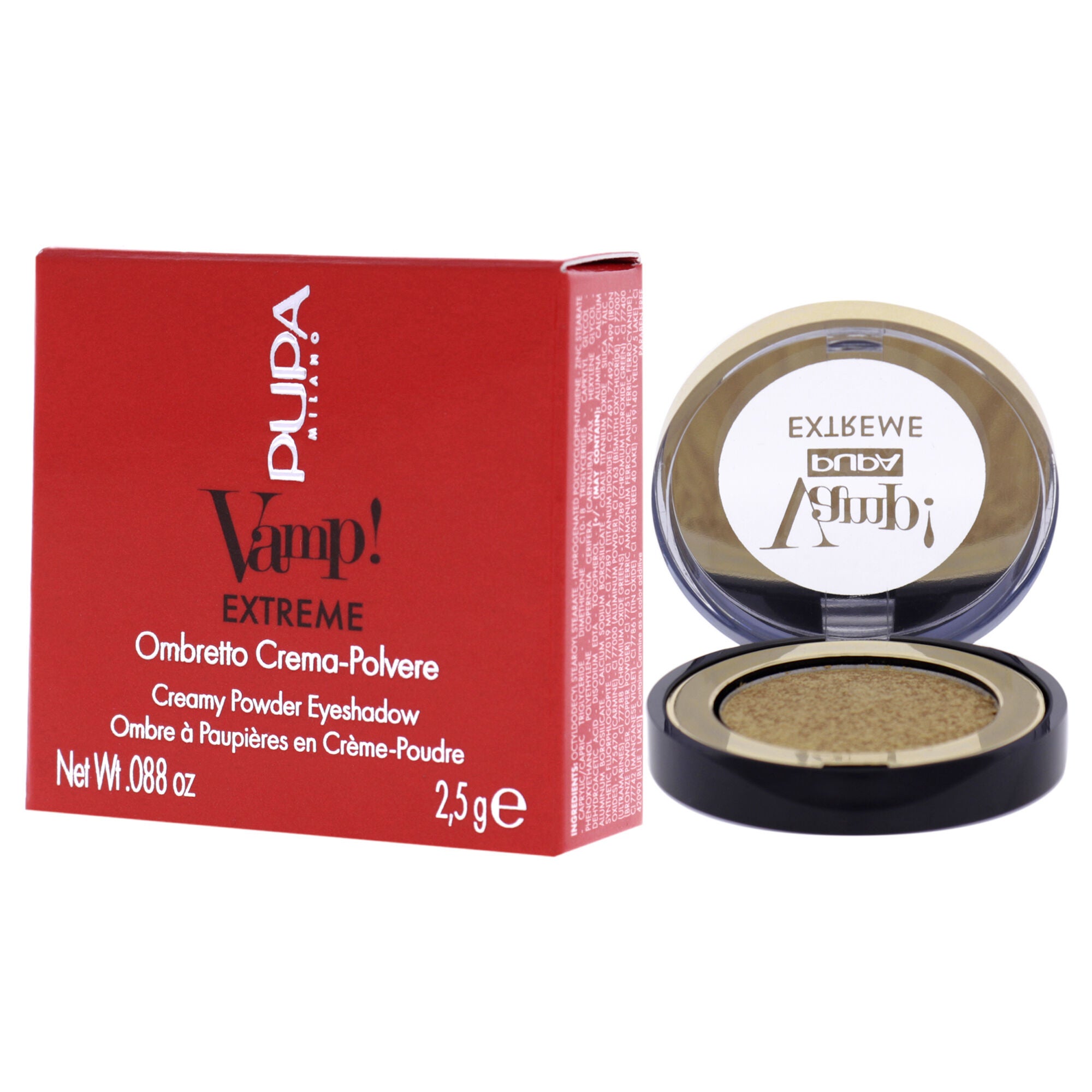 Vamp! Extreme Cream Powder Eyeshadow - 001 Extreme Gold by Pupa Milano for Women - 0.088 oz Eye Shadow, , alternate image number 7