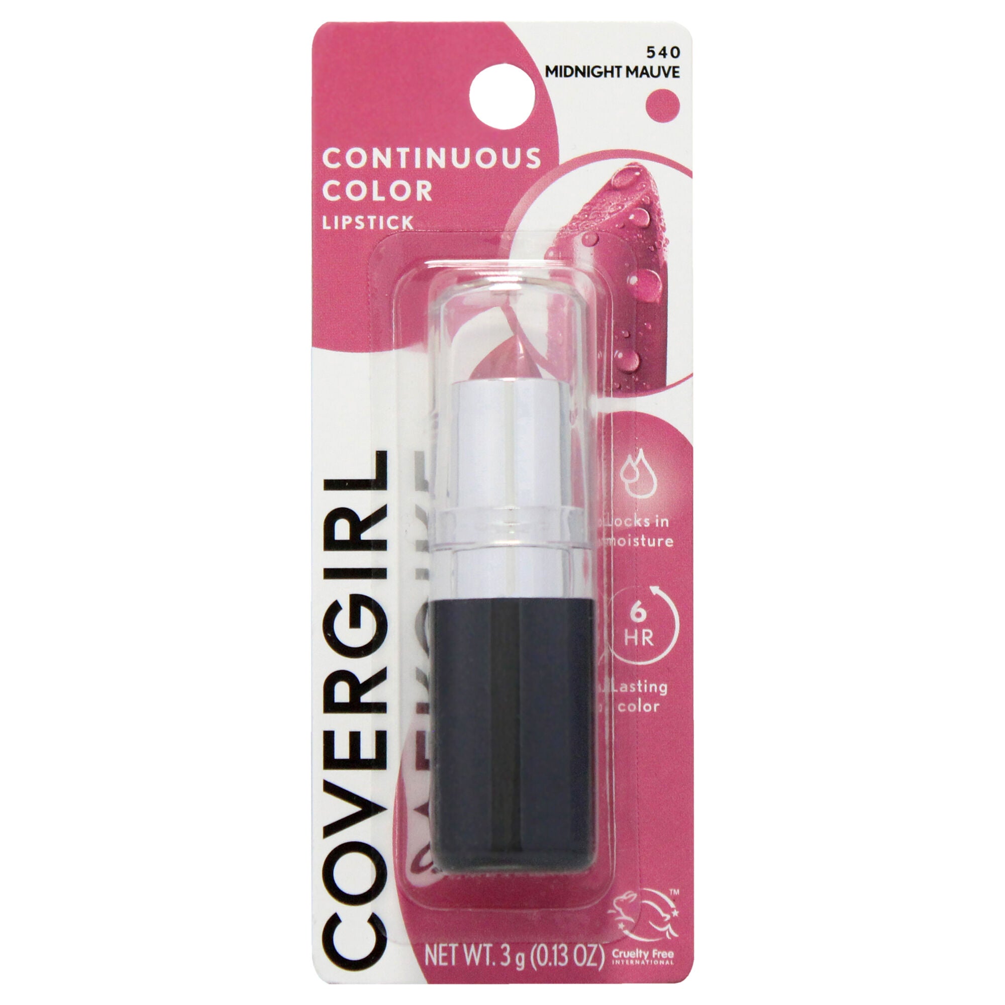 Continuous Color Lipstick - 540 Midnight Mauve by CoverGirl for Women - 0.13 oz Lipstick, See Description, hi-res image number 0