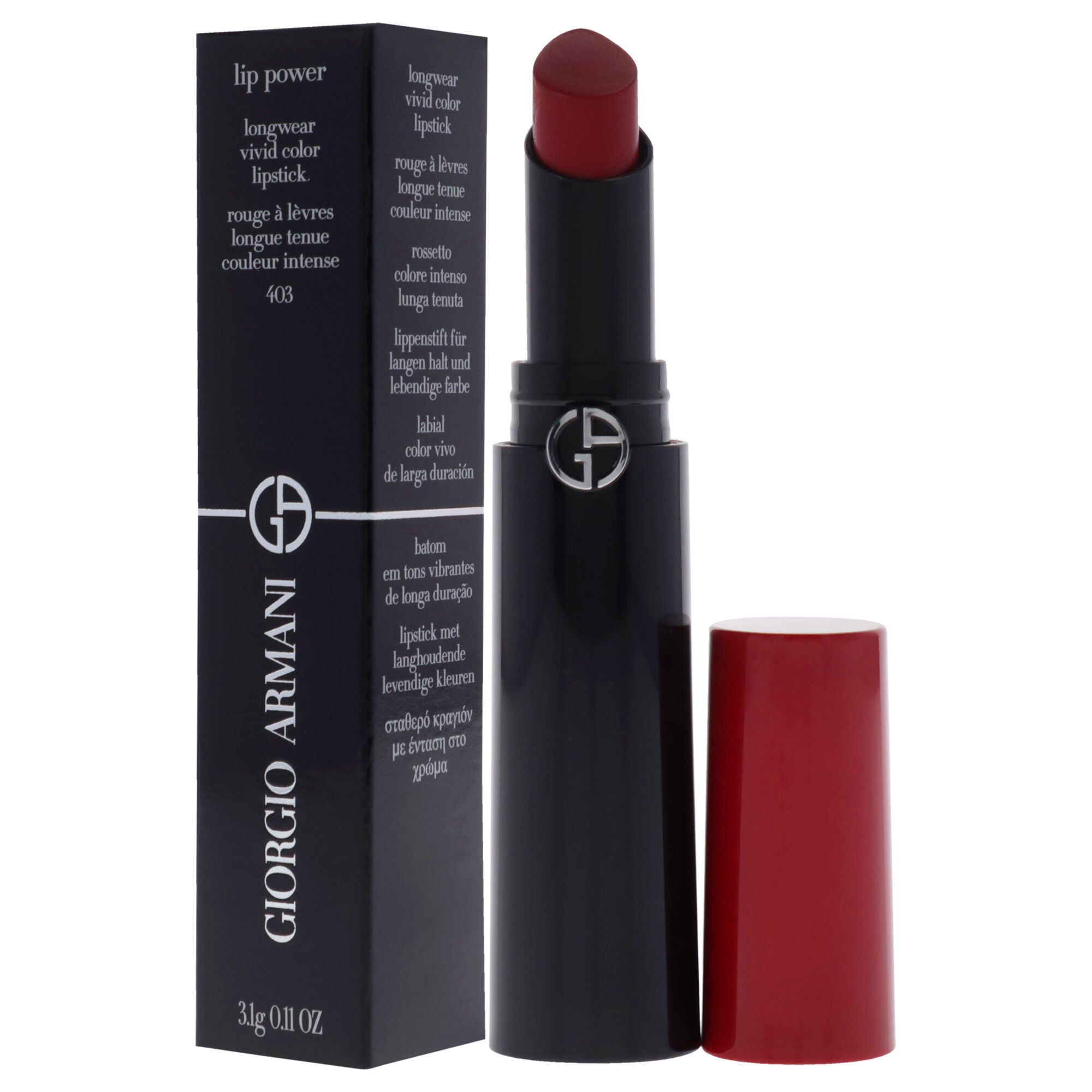 Lip Power Longwear Vivid Color Lipstick - 403 Fighter by Giorgio Armani for Women - 0.11 oz Lipstick, , alternate image number 7