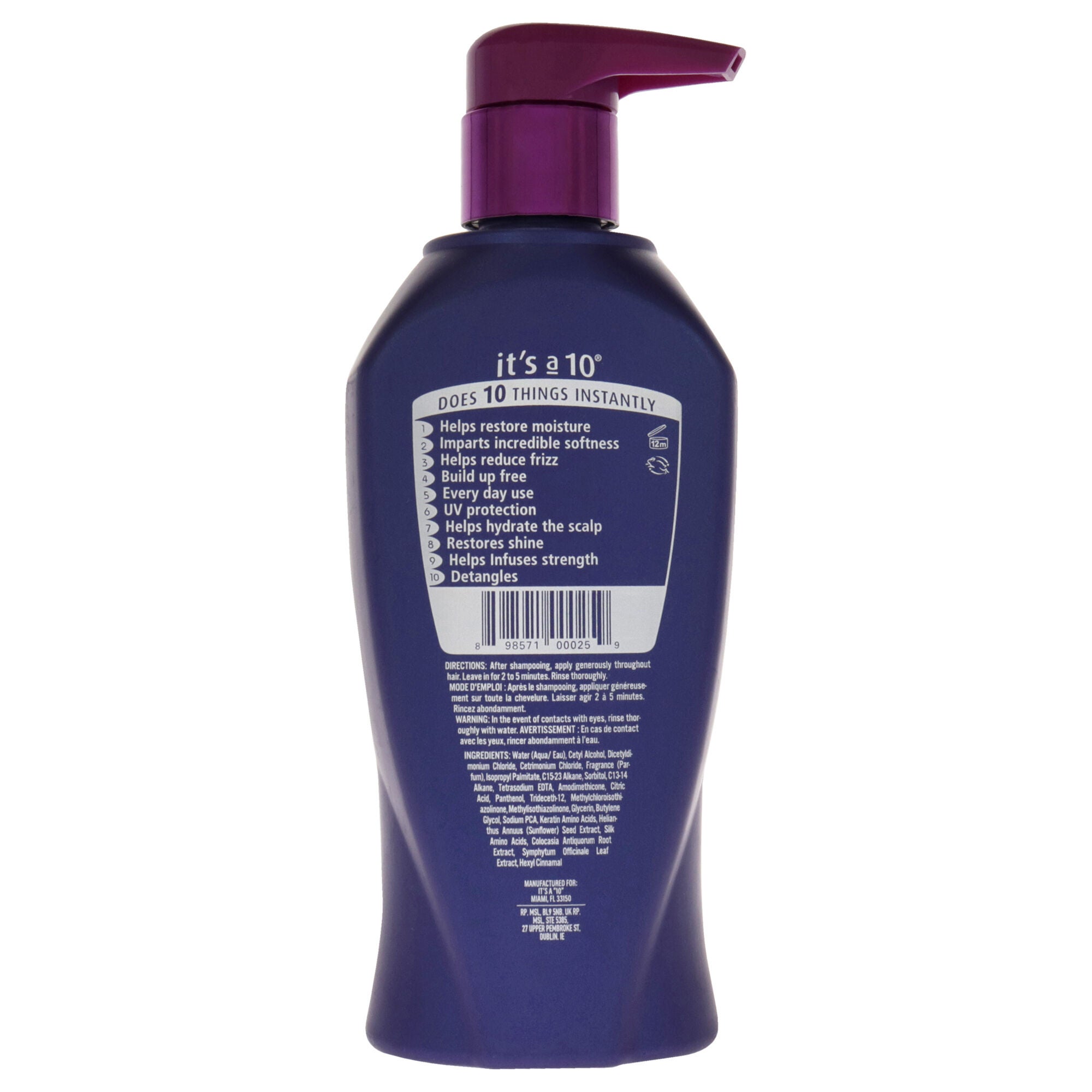 Miracle Daily Conditioner by Its A 10 for Unisex - 10 oz Conditioner, See Description, alternate image number 2
