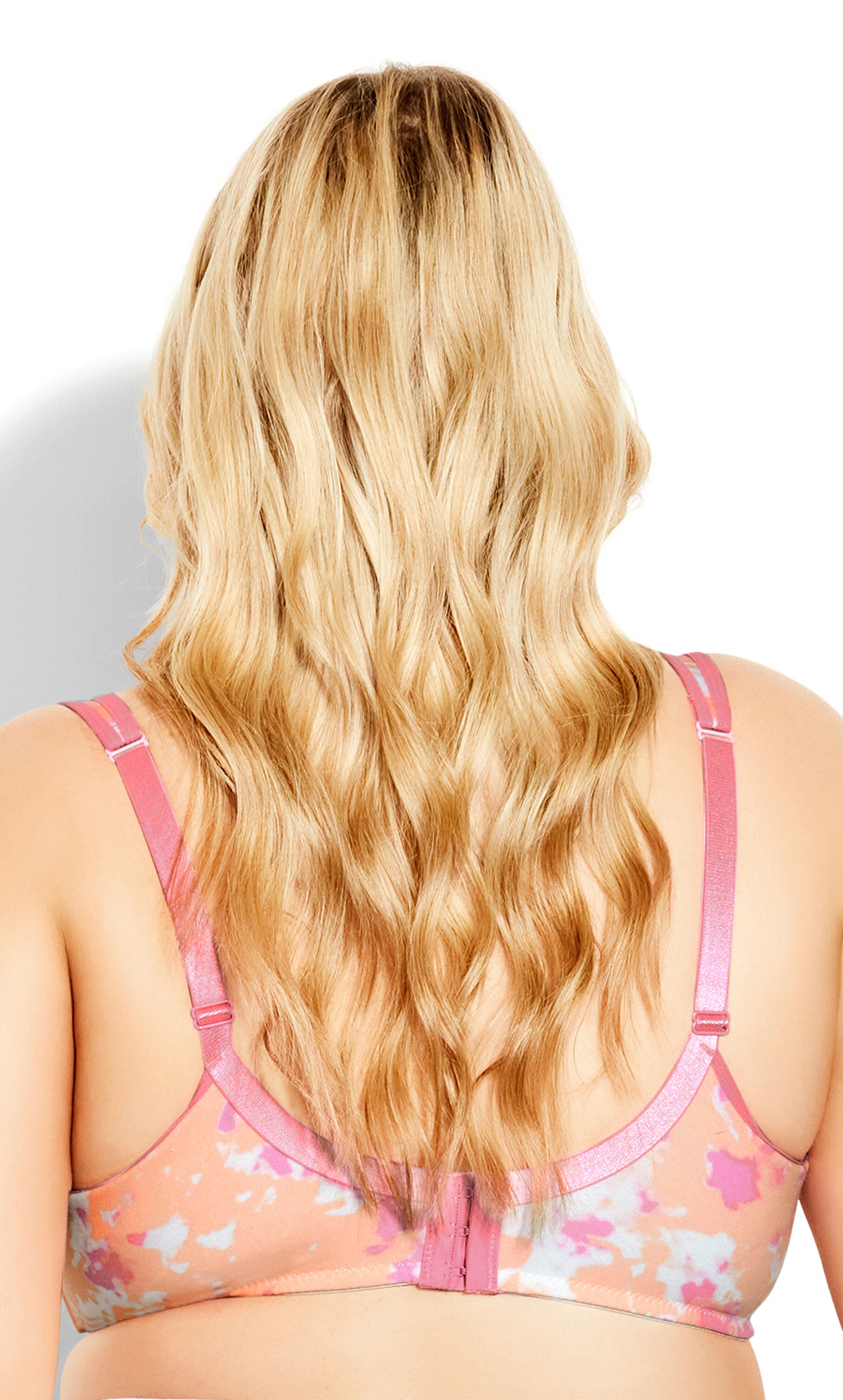 Cotton Print Balconette Bra - blush tie dye, , alternate image number 1