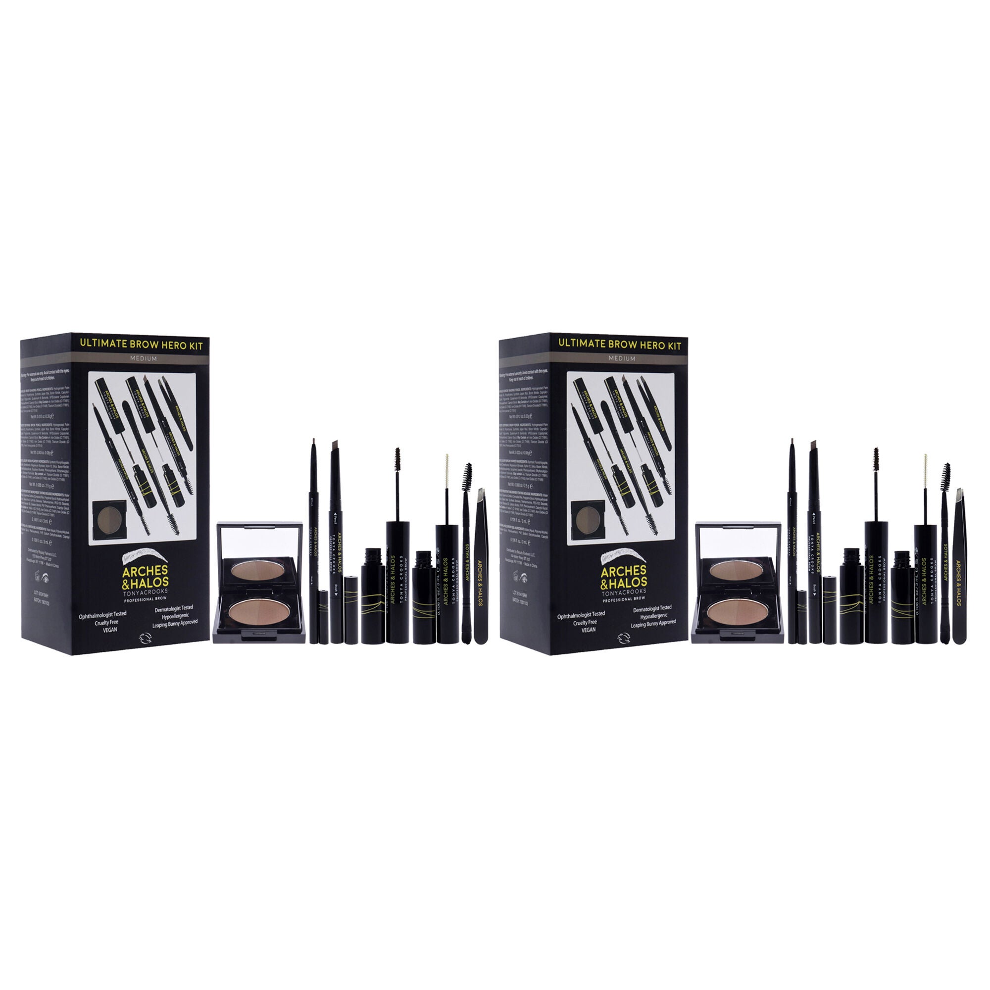 Ultimate Brow Hero Kit - Medium - Pack of 2 by Arches and Halos for Women - 7 Pc Set, See Description, alternate image number 2